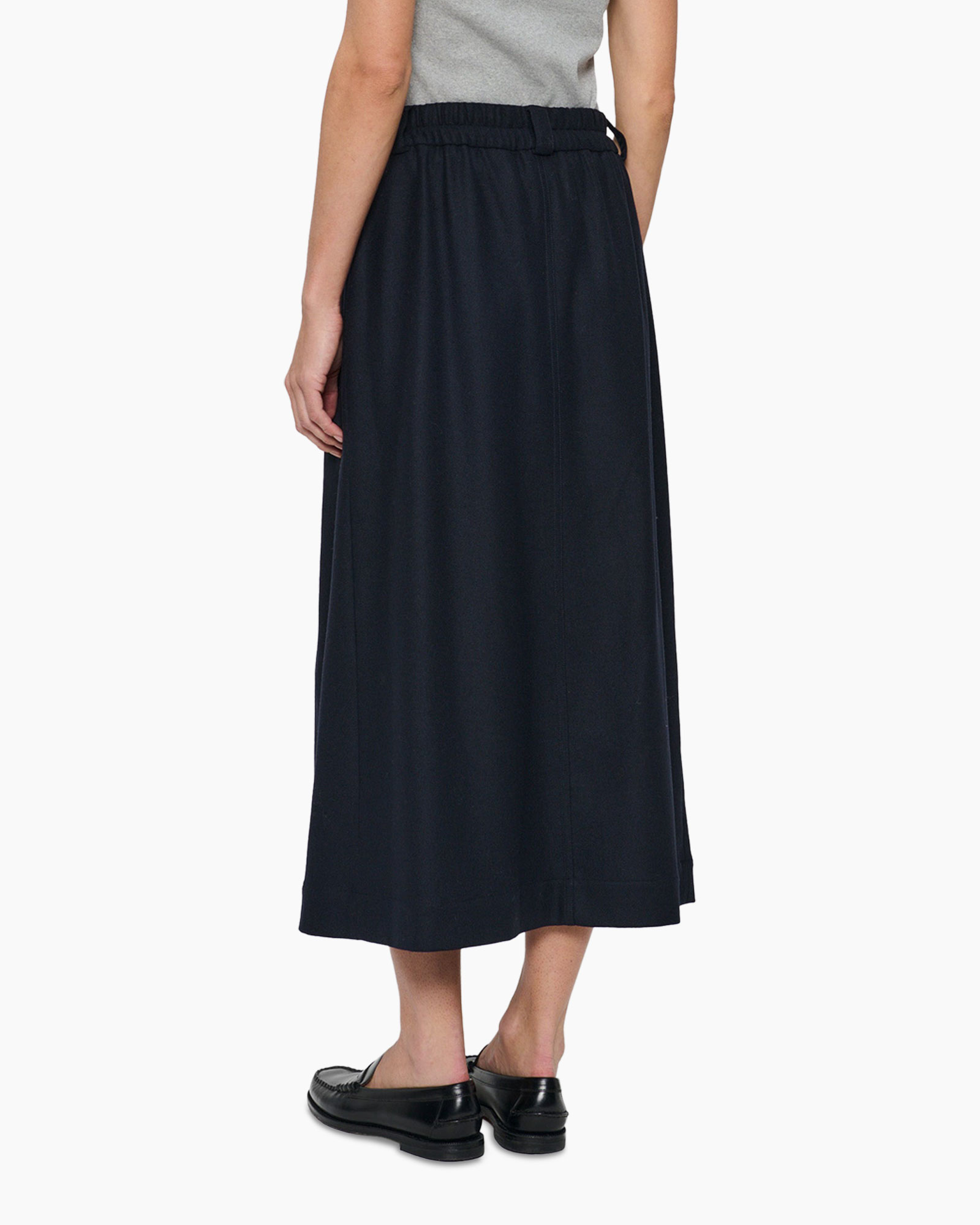 Midi Rok Elastic Shawn Skirt Donker Blauw