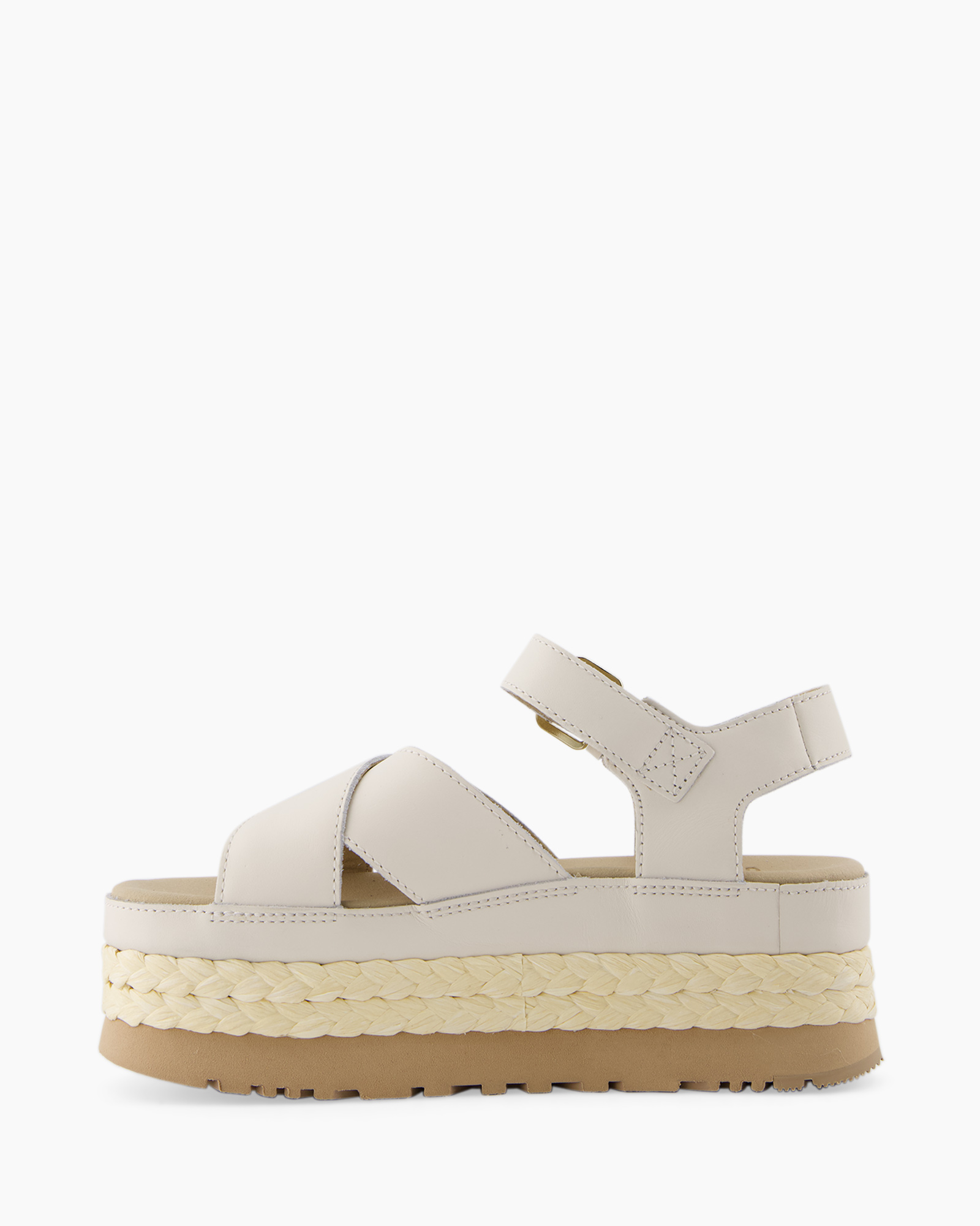 Sandaal Zonder Hak W Aubrey Ankle Strap Ecru