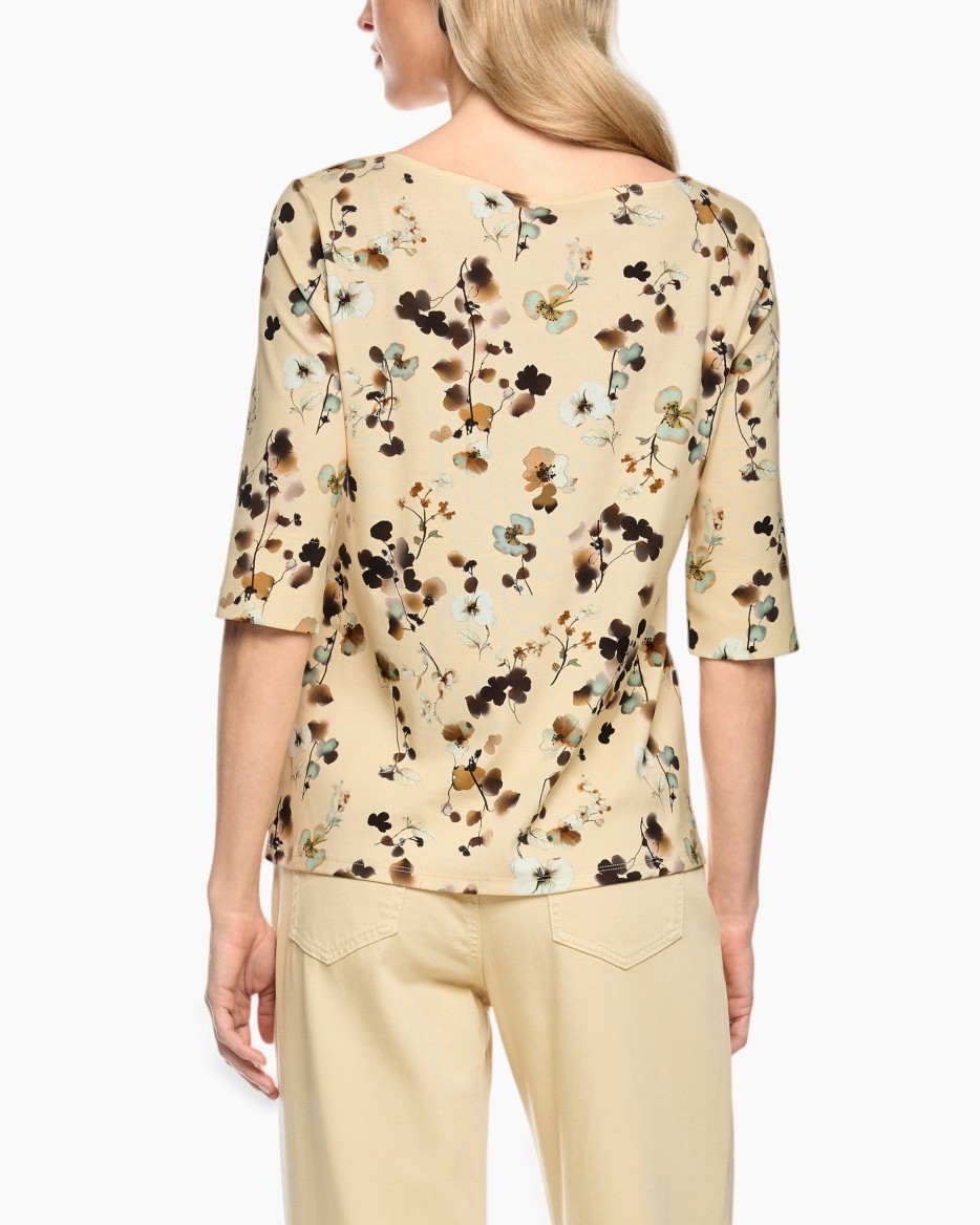 top, blouse, bloemenprint, beige, korte_mouw