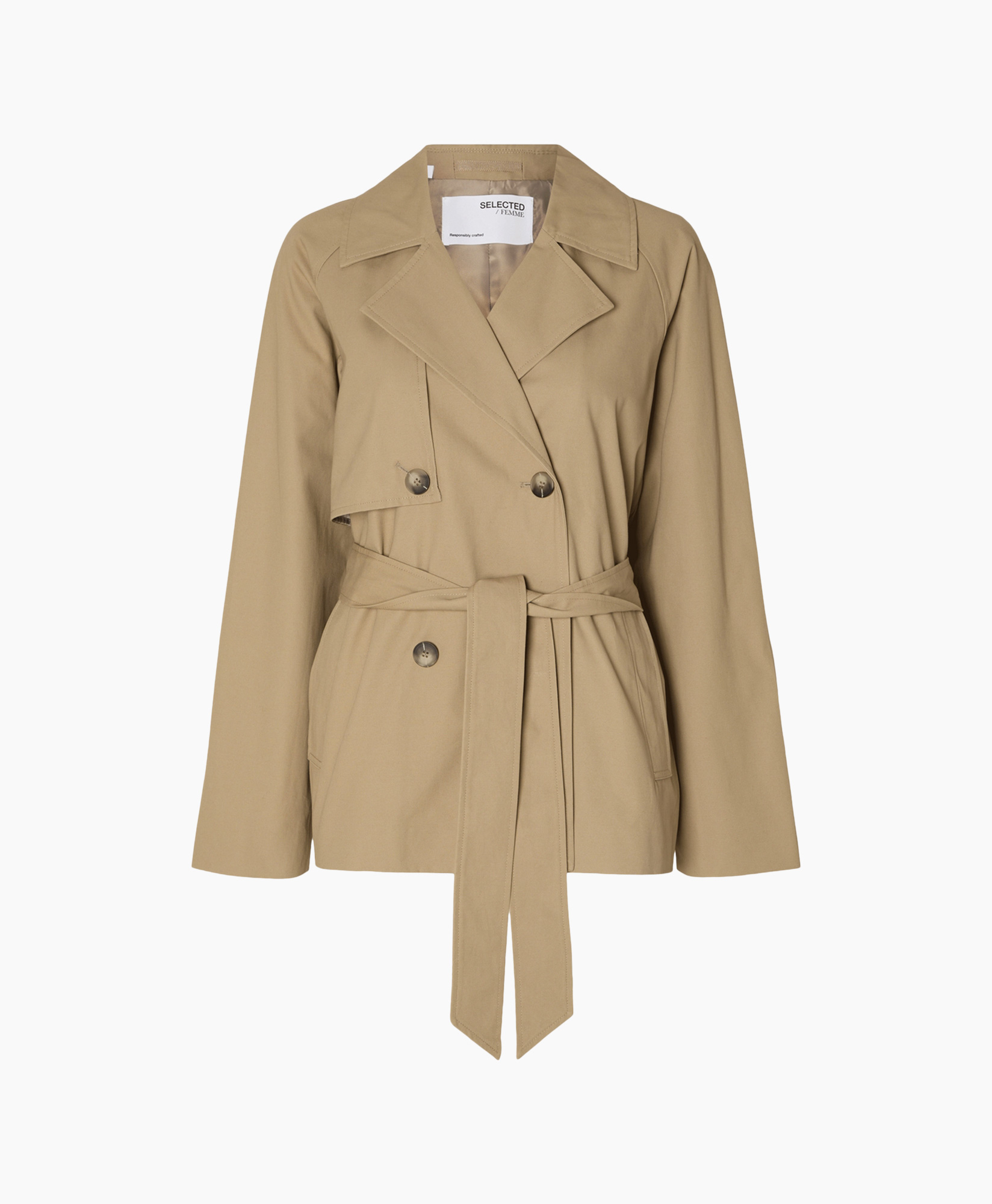 Jack Belinda Short Trench Coat Zand