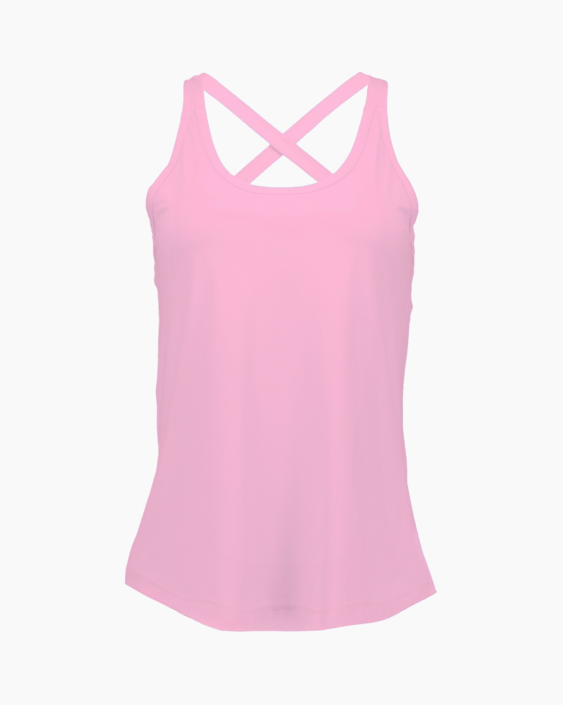 tanktop, ongevoerd, roze, crisscross banden, vrouwen