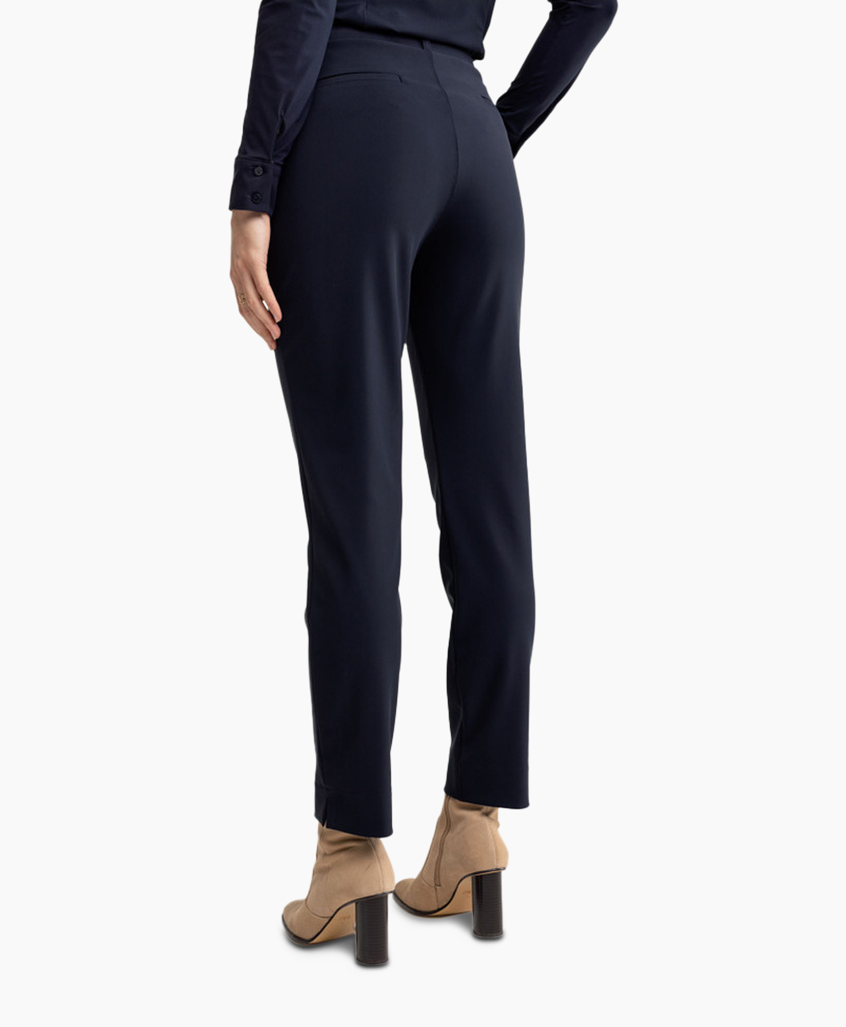 Broek Anne Bonded Trousers Donker Blauw