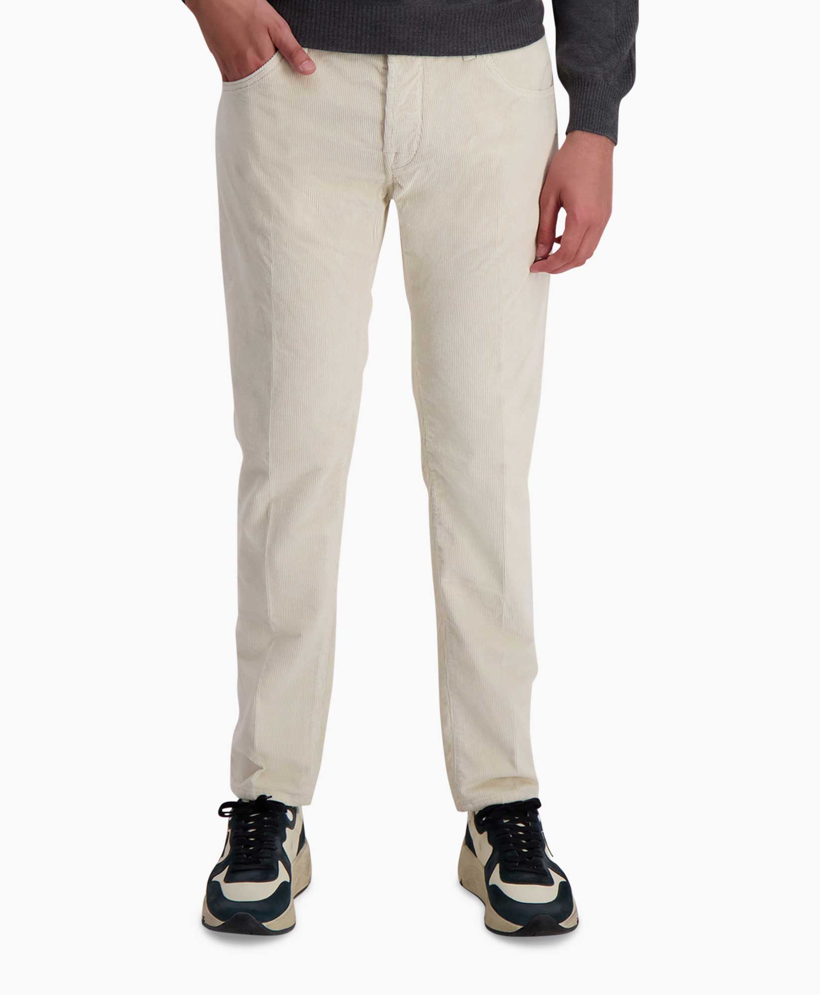 Pantalon Slim Crop/carrot Off White