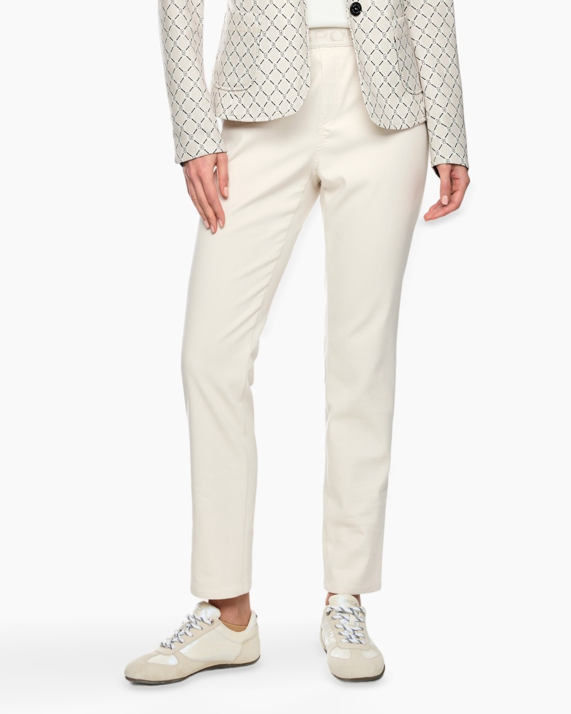 broek, beige, slimfit, casual, enkellengte