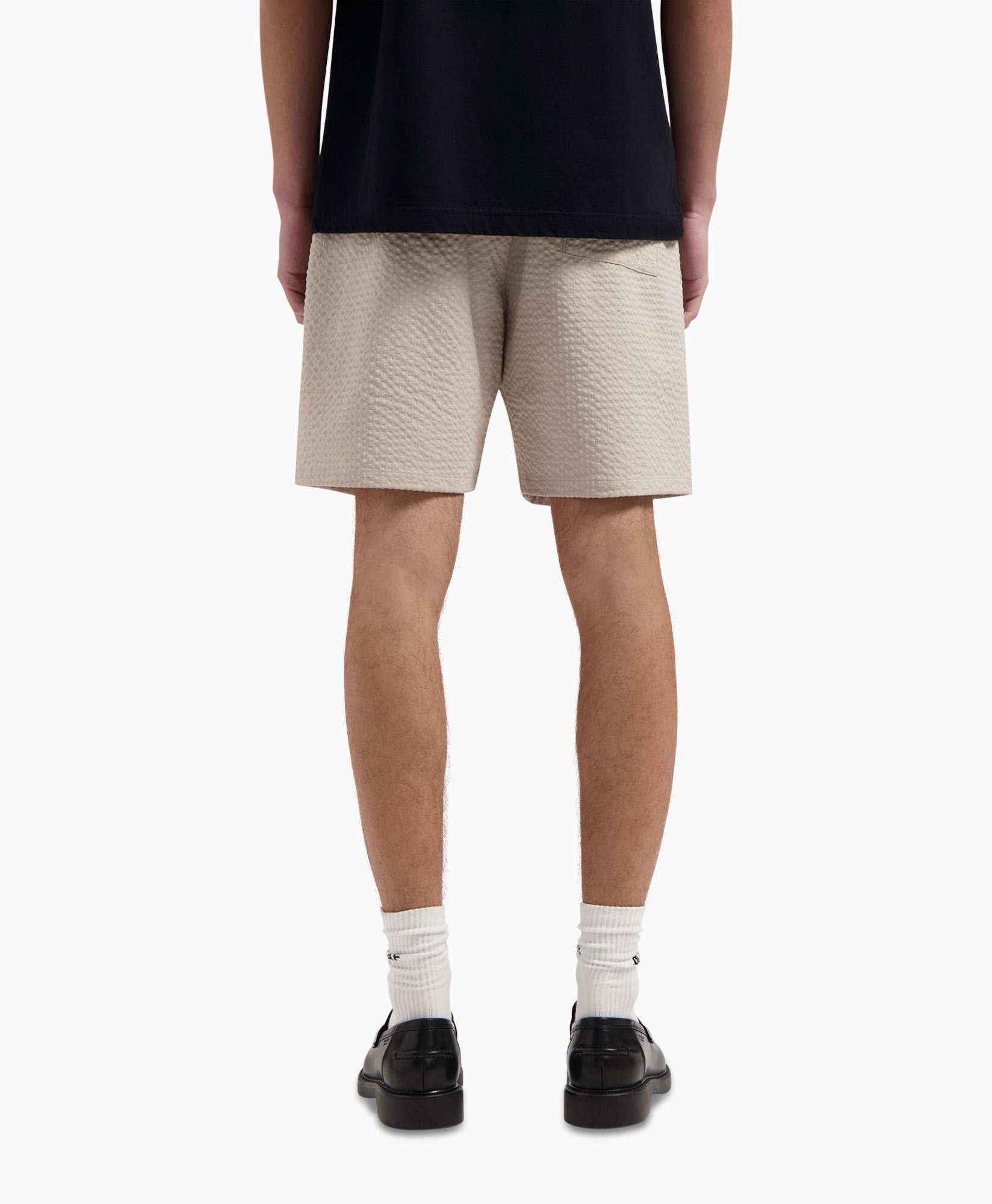 Korte Broek Seersucker Beige