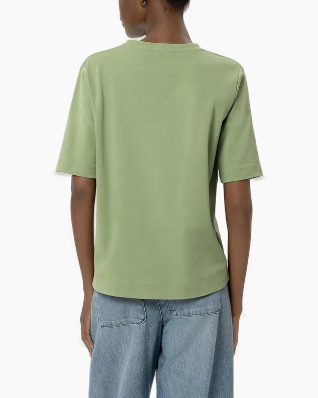 groene, t-shirt, korte mouwen, katoen, casual