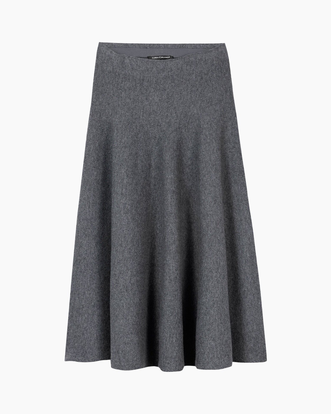 rok, midi lengte, grijs, brei, A-lijn