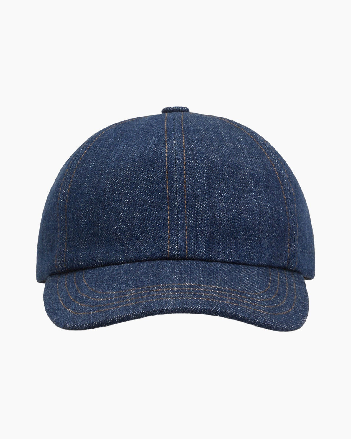 baseball cap, denim, blue, stitching, polyester?