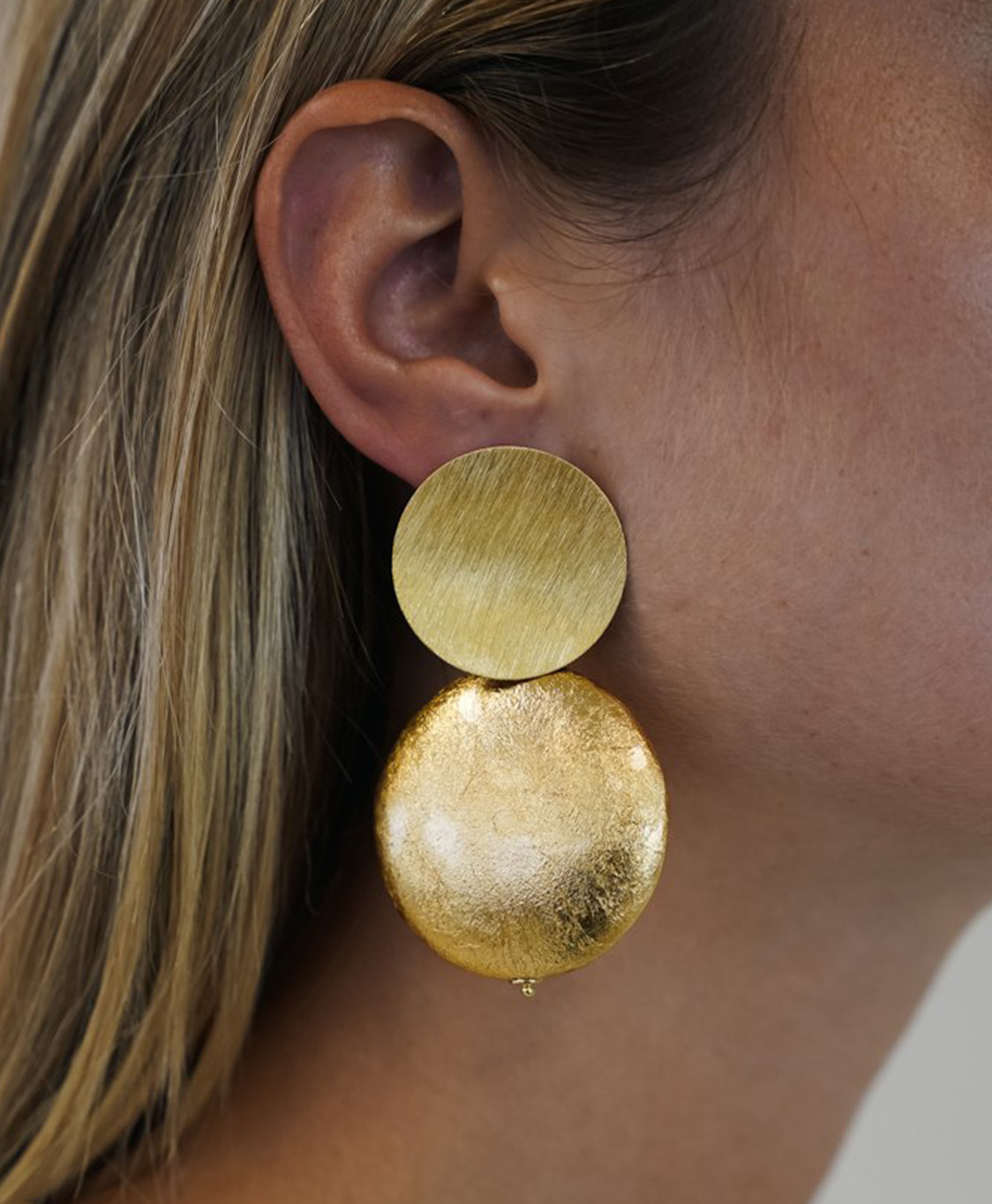 Oorbellen Cw Earring Round Disc Xl   Goud