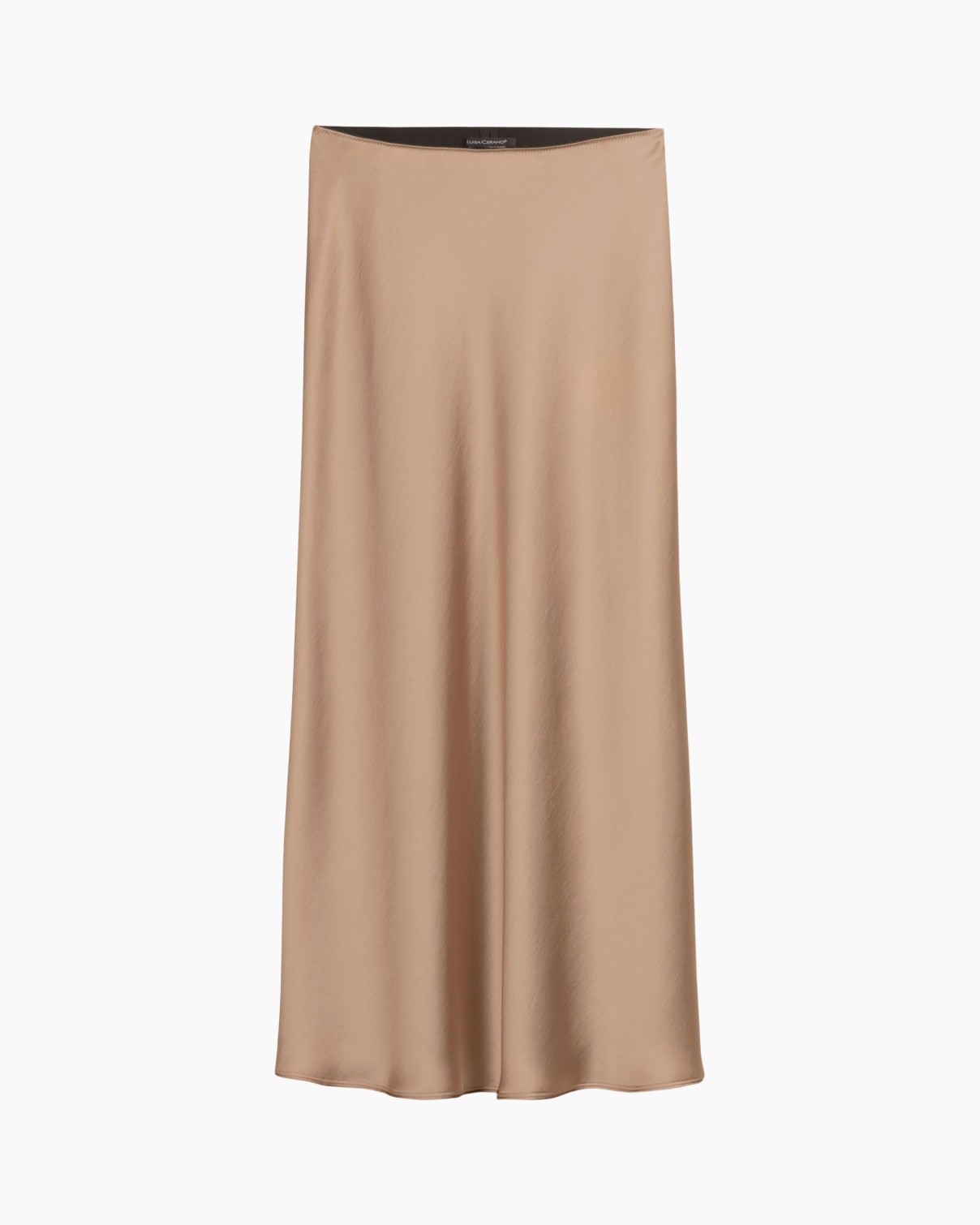 rok, lange rok, beige, silky, A-lijn