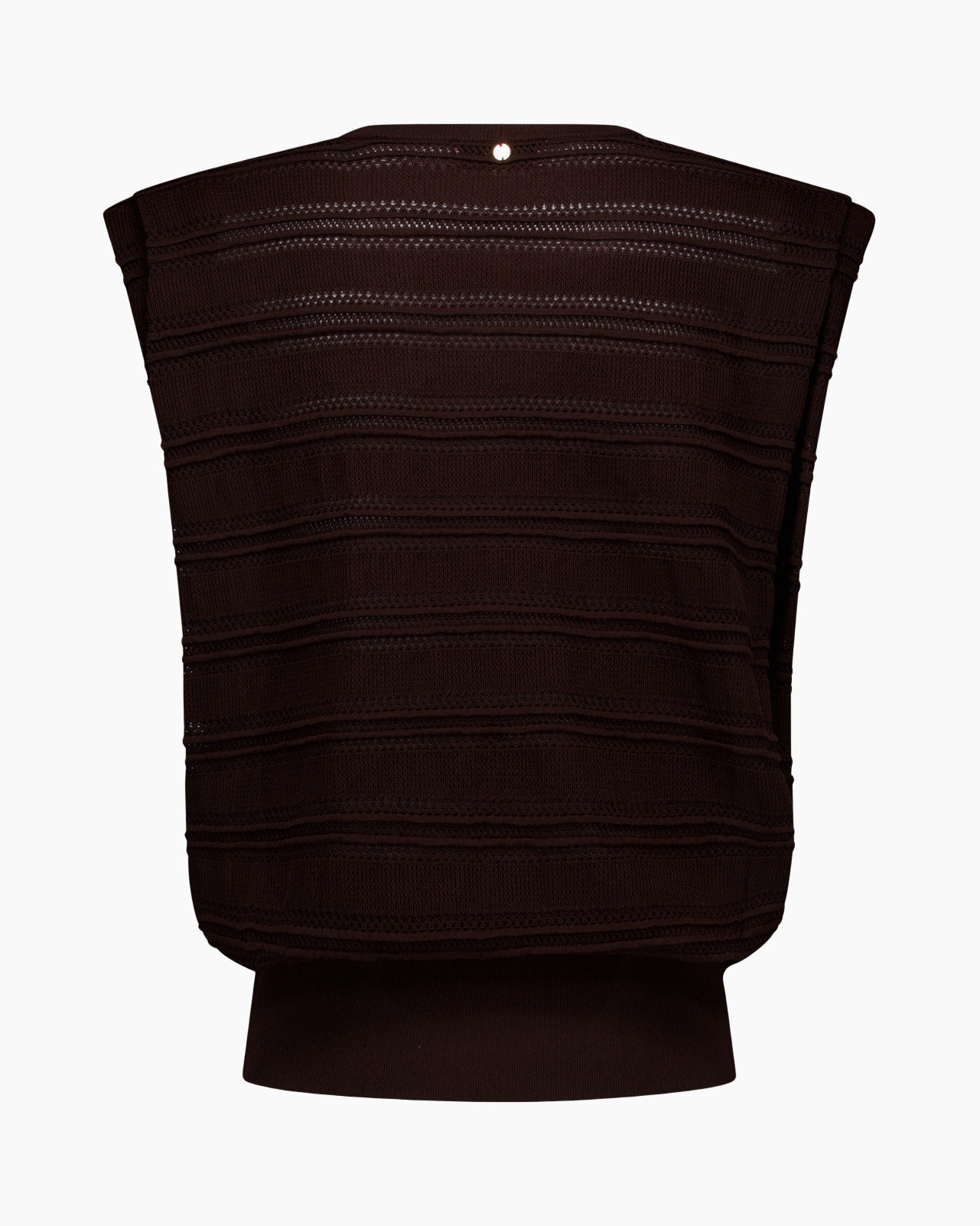 mouwloos, gebreid, zwart, gestreept patroon, tanktop