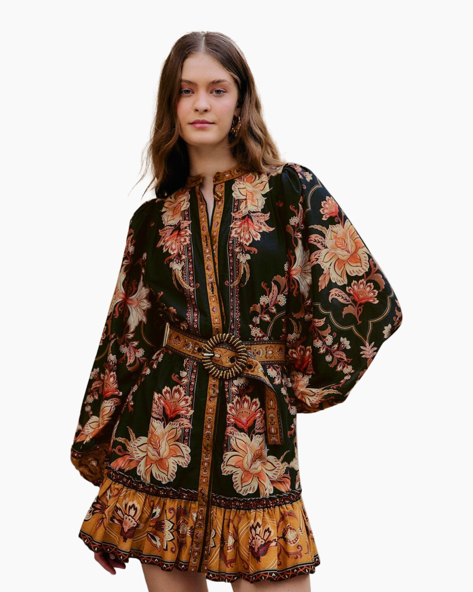 Mini Jurk Majestic Garden Zwart