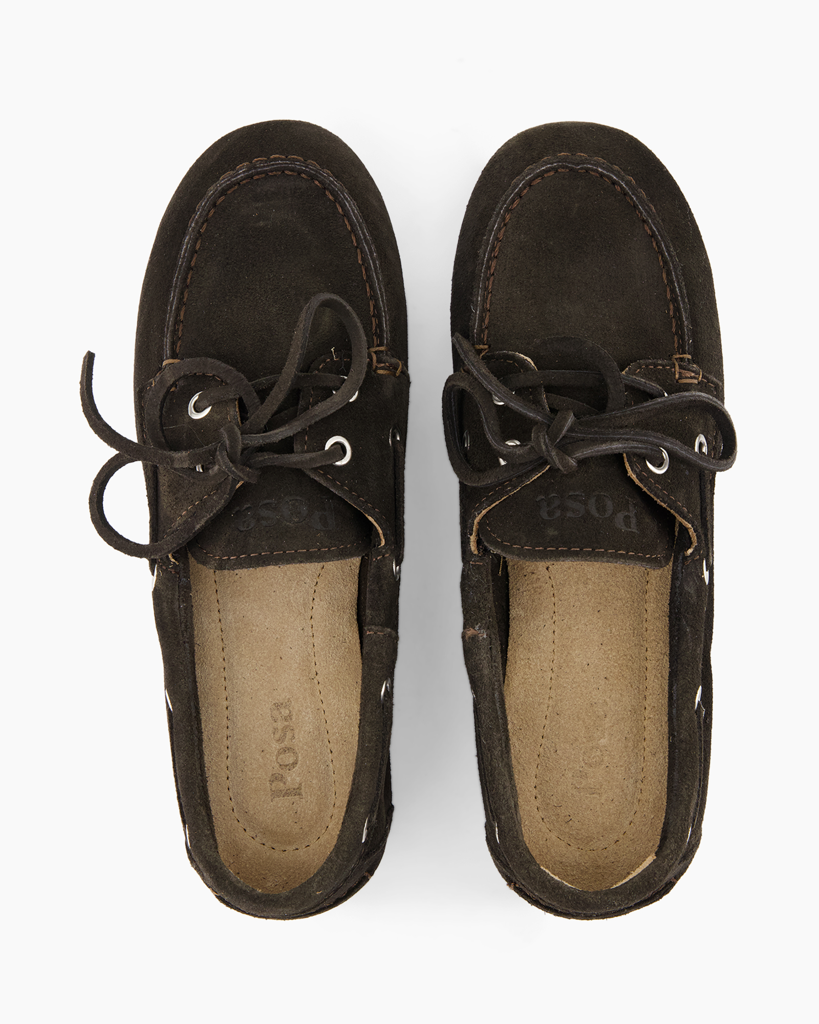 schoenen, loafers, bruin, suede, veters