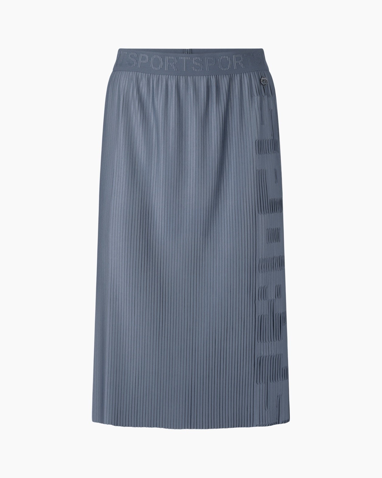 rok, plooien, middellang, polyester, blauw vlak