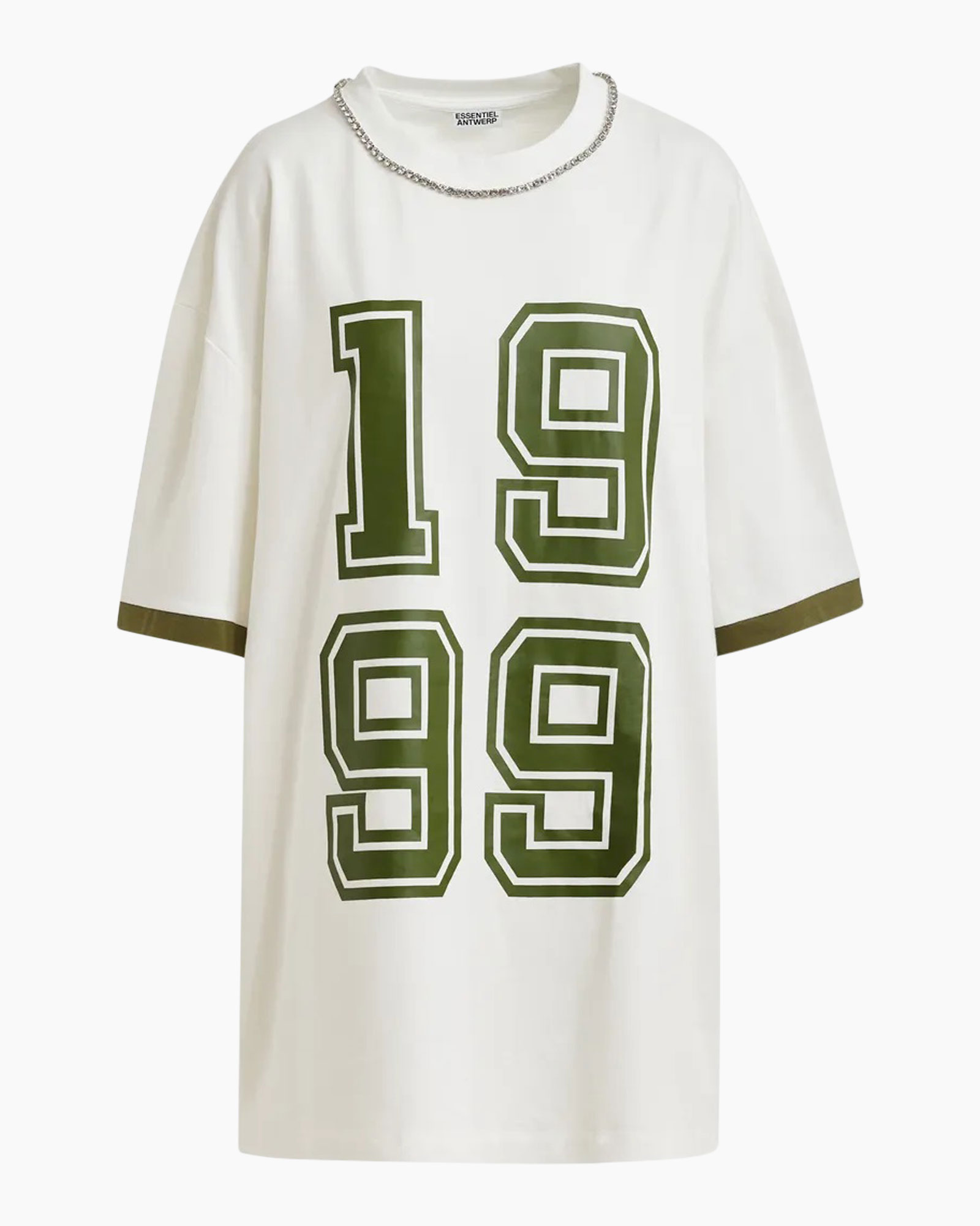 t-shirt, grafisch, oversized, getal afdruk, groene cijfers