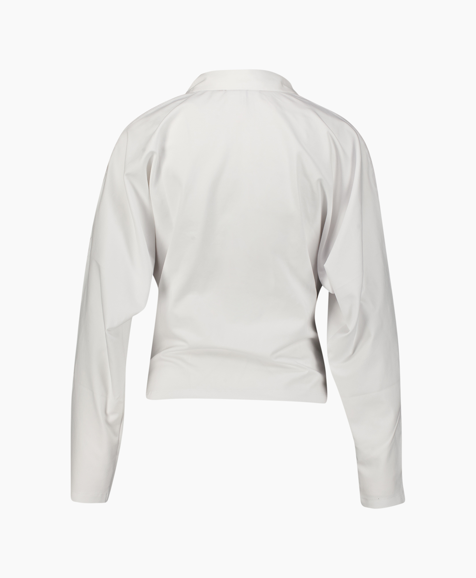 hemd, poloshirt, lange mouw, wit, kraag