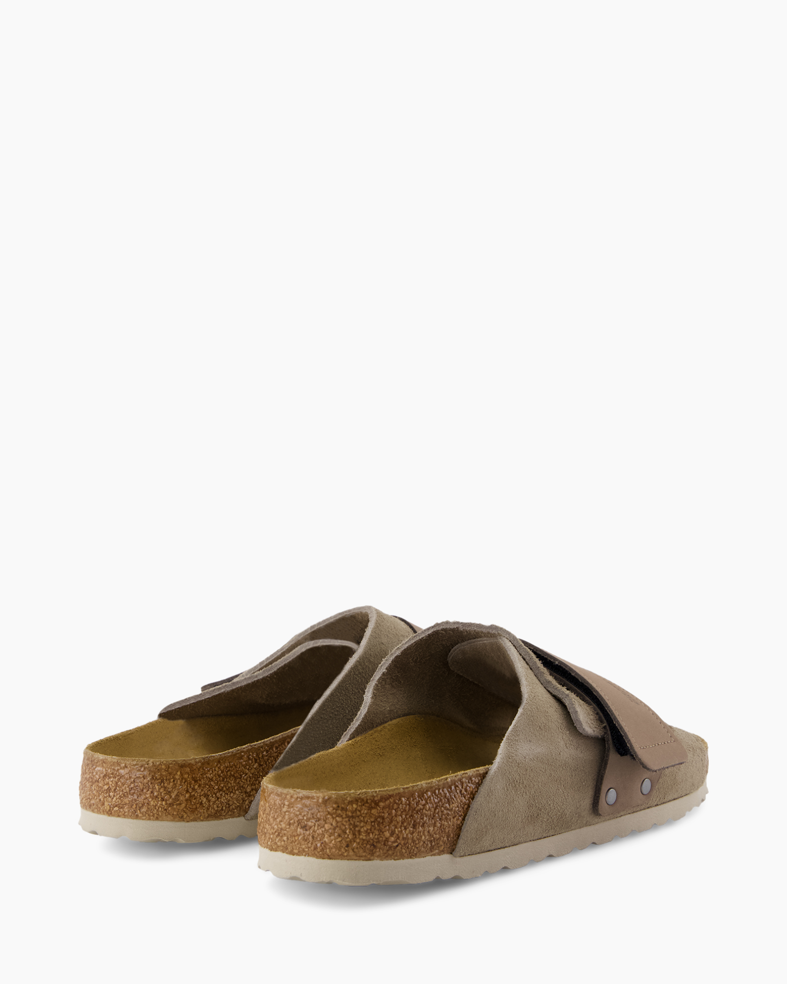 slippers, sandals, open-back, suede, cork sole