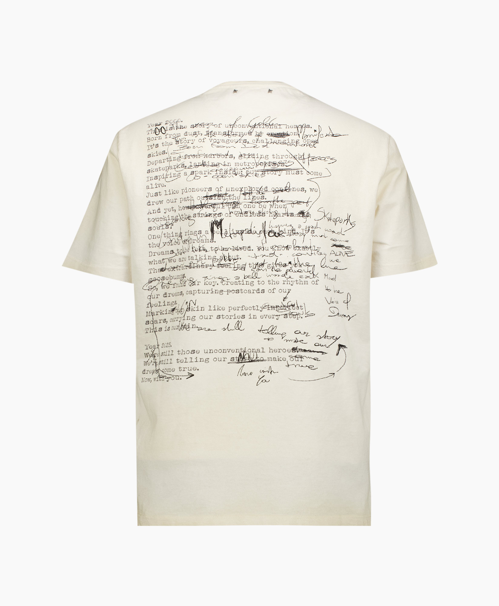 T-shirt Korte Mouw Journey M's Regular Gauze Cotto Off White