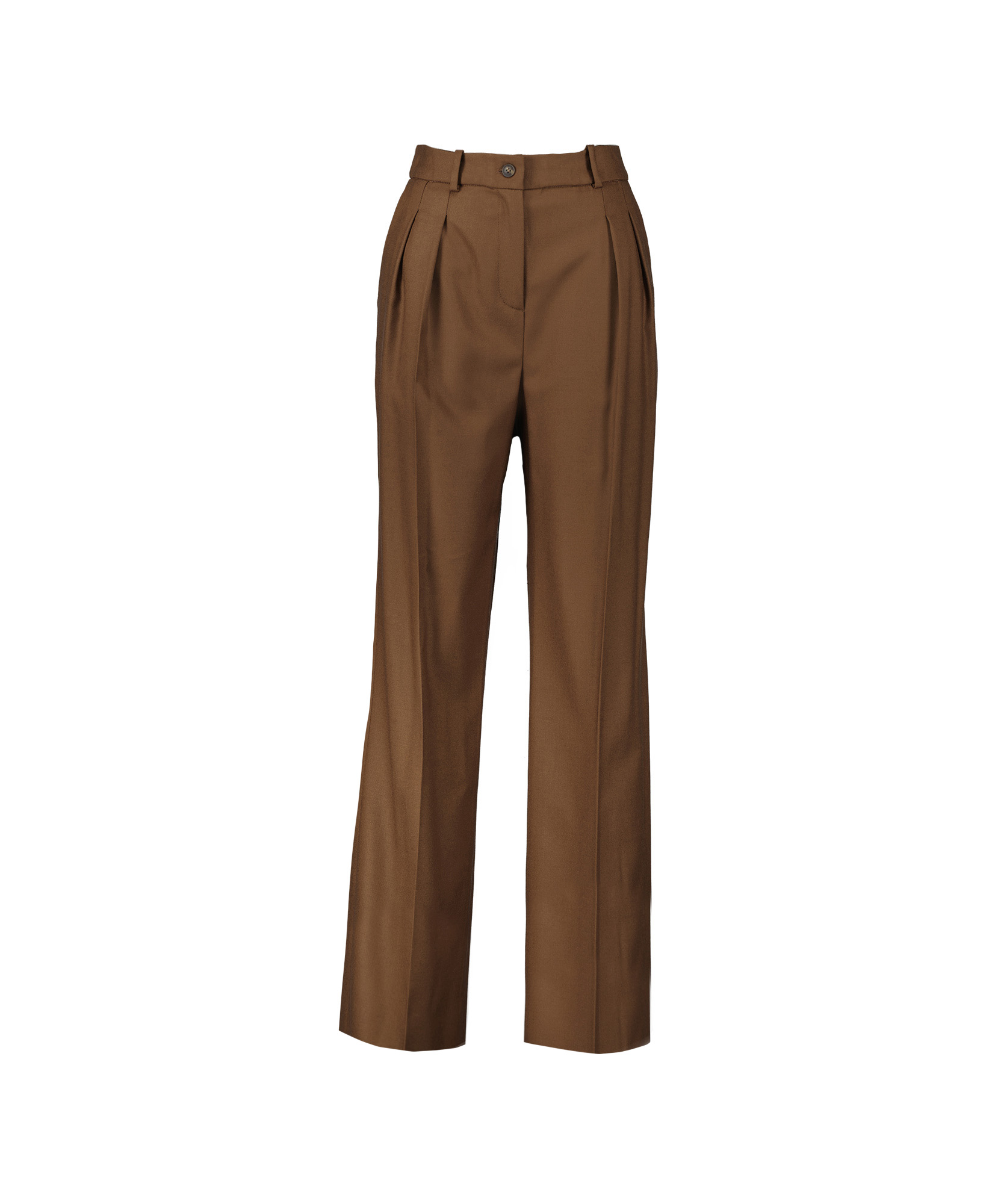Loulou Studio Broek Straight Pants Bruin