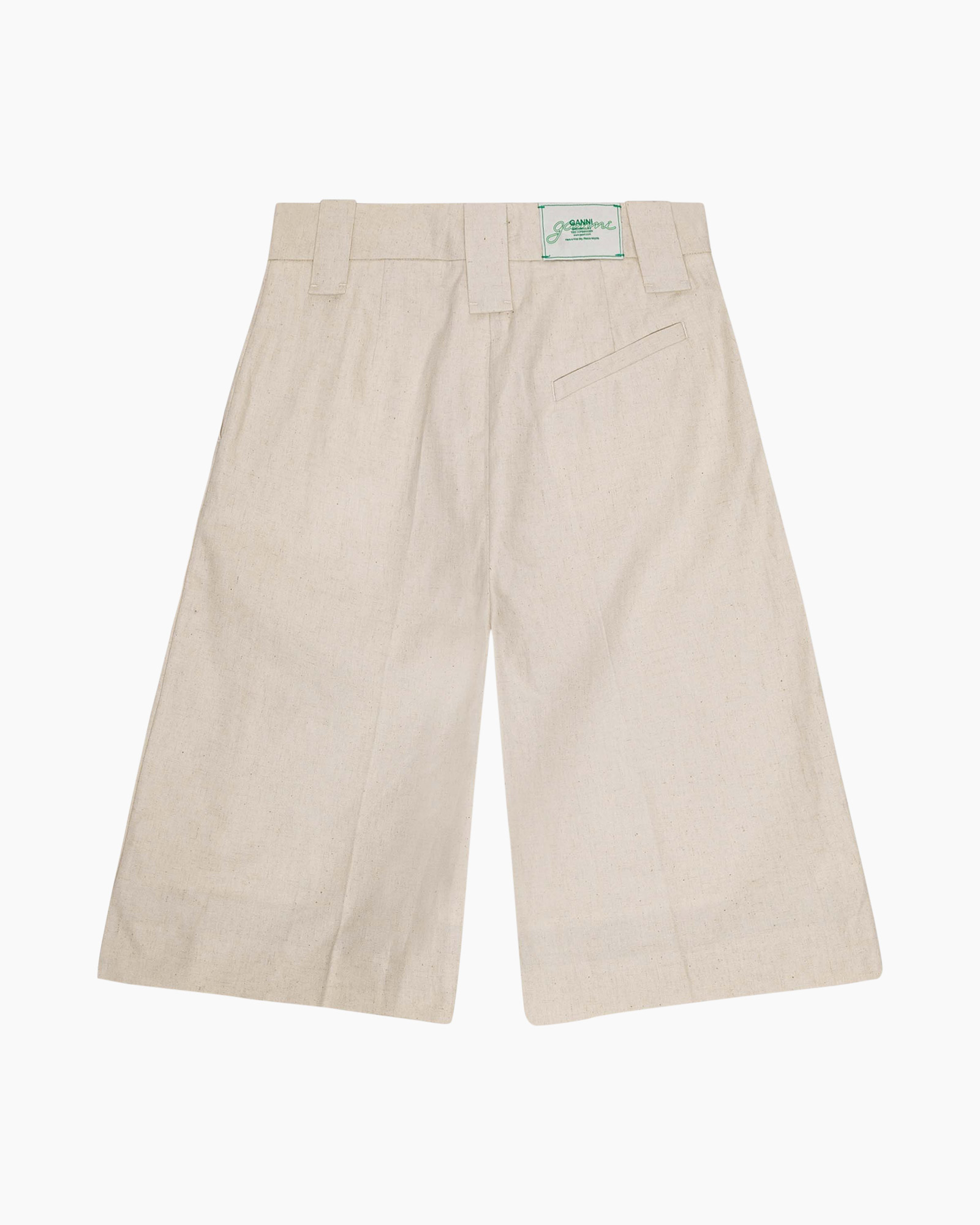 Korte Broek Cotton Melange Tailoring Wide Ecru