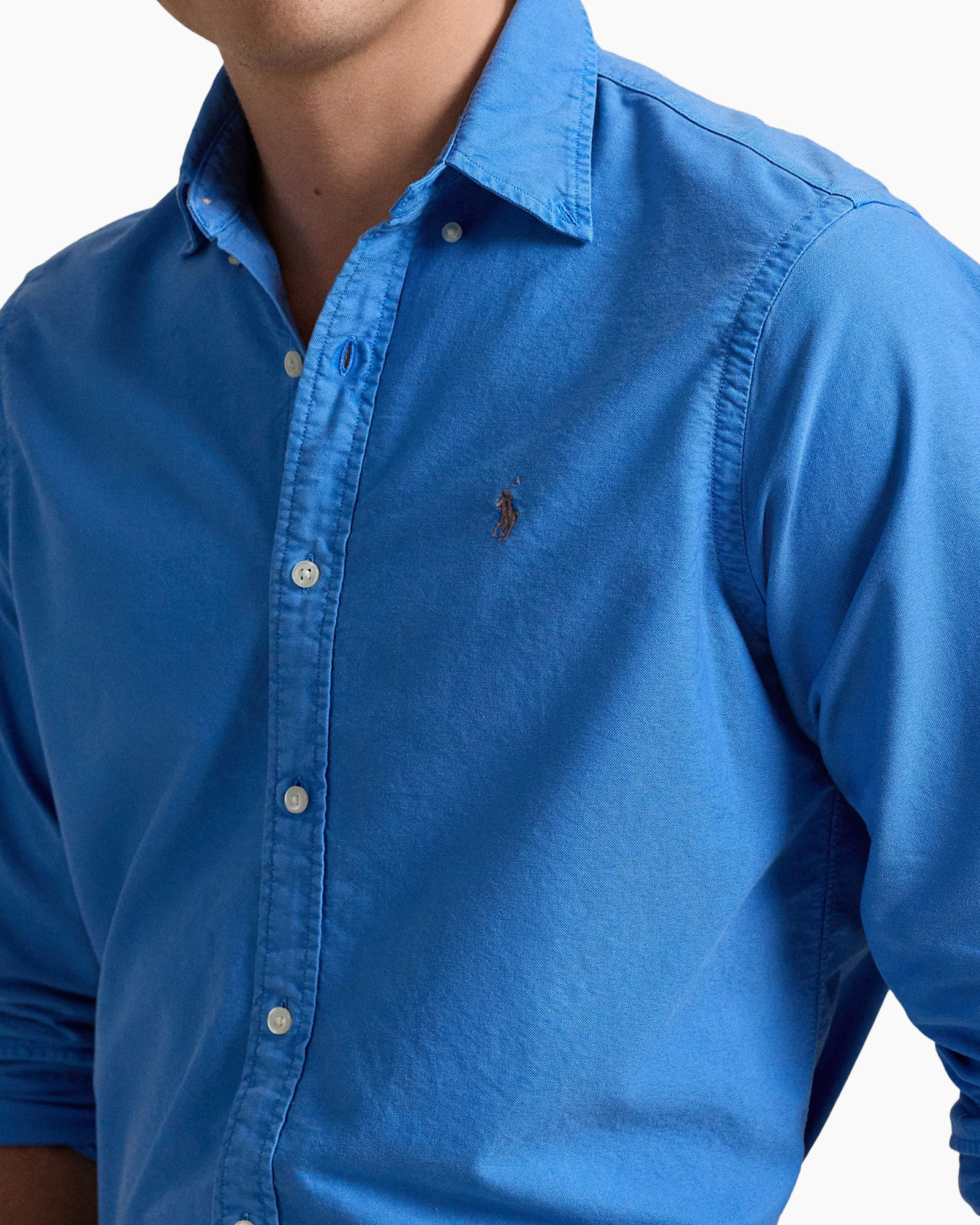 Overhemd Long Sleeve Sport midden blauw