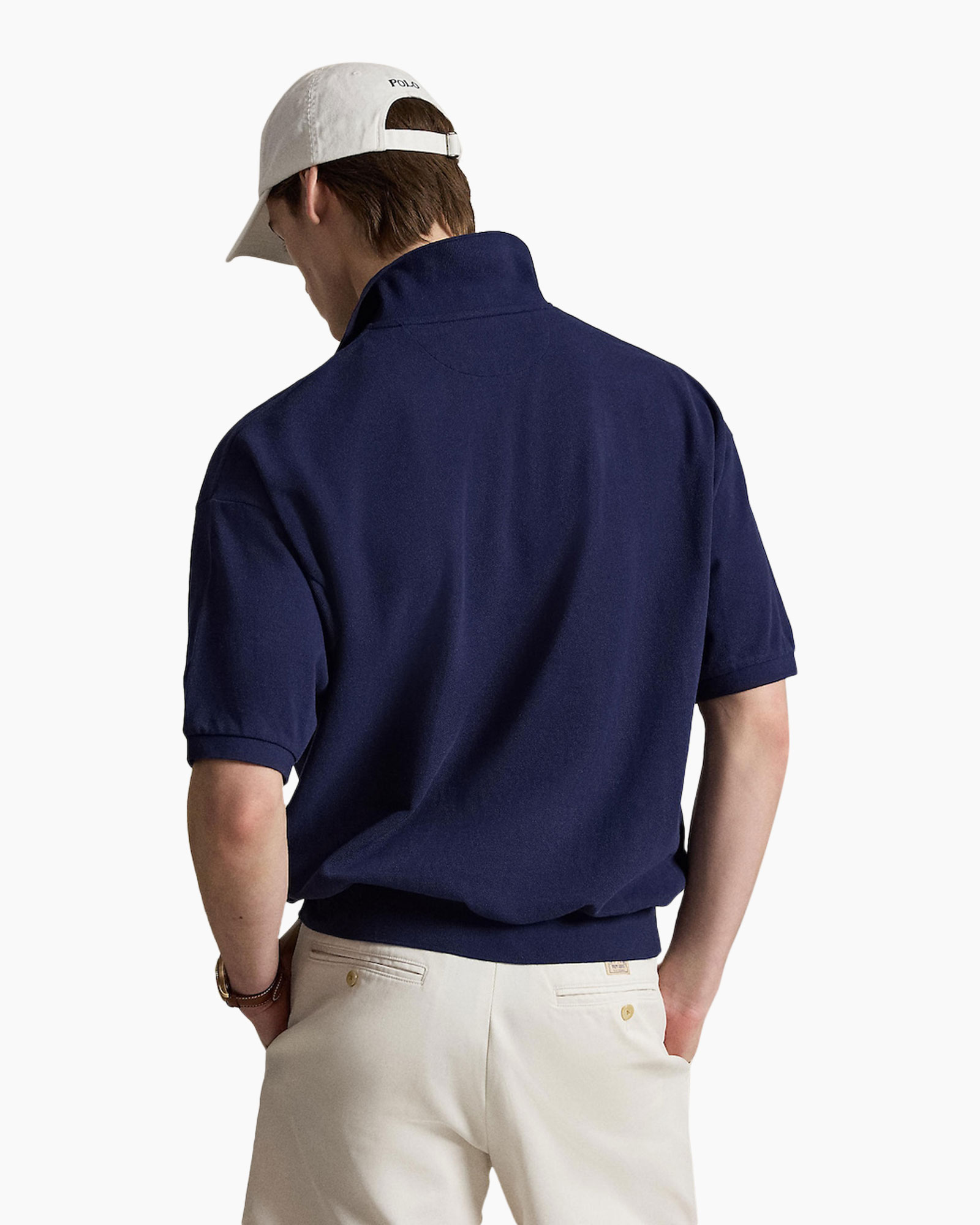 poloshirt, nachtblau polo, korte mouw, poloshirt met kraag, casuale outfit