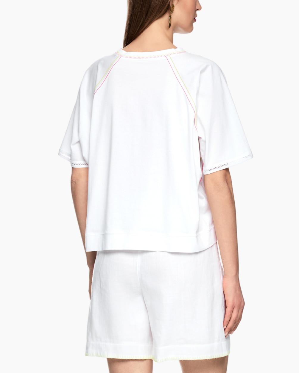 witte, korte broek, touwsluiting, linnen, top