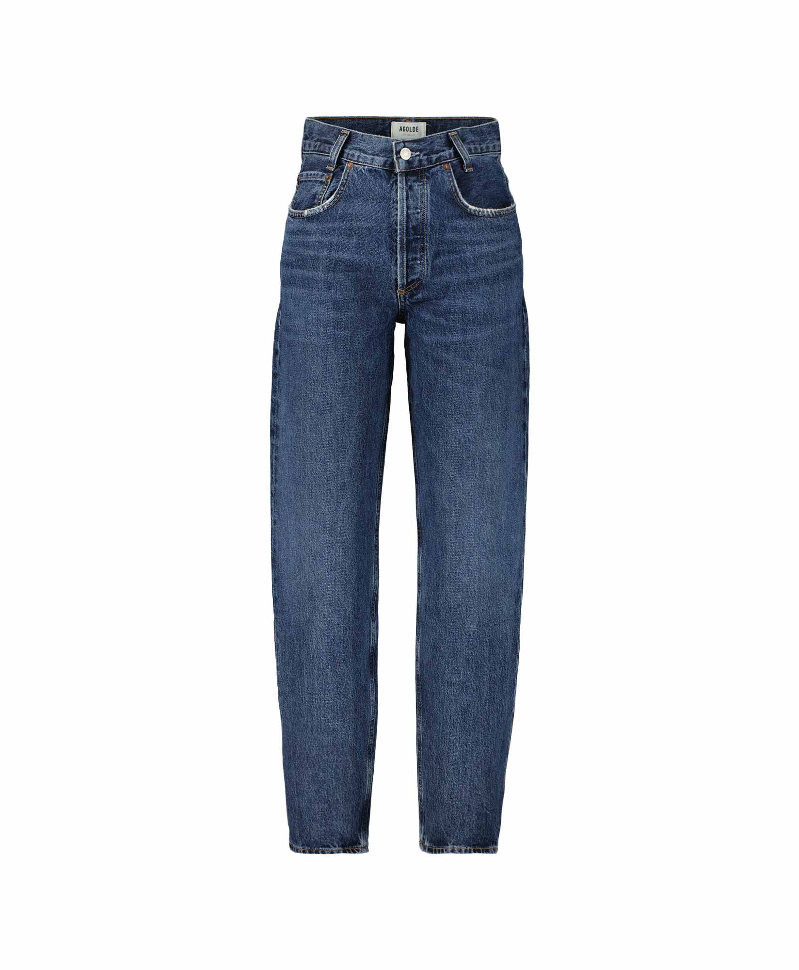 Agolde Jeans Tapered Baggy High Rise Donker Blauw