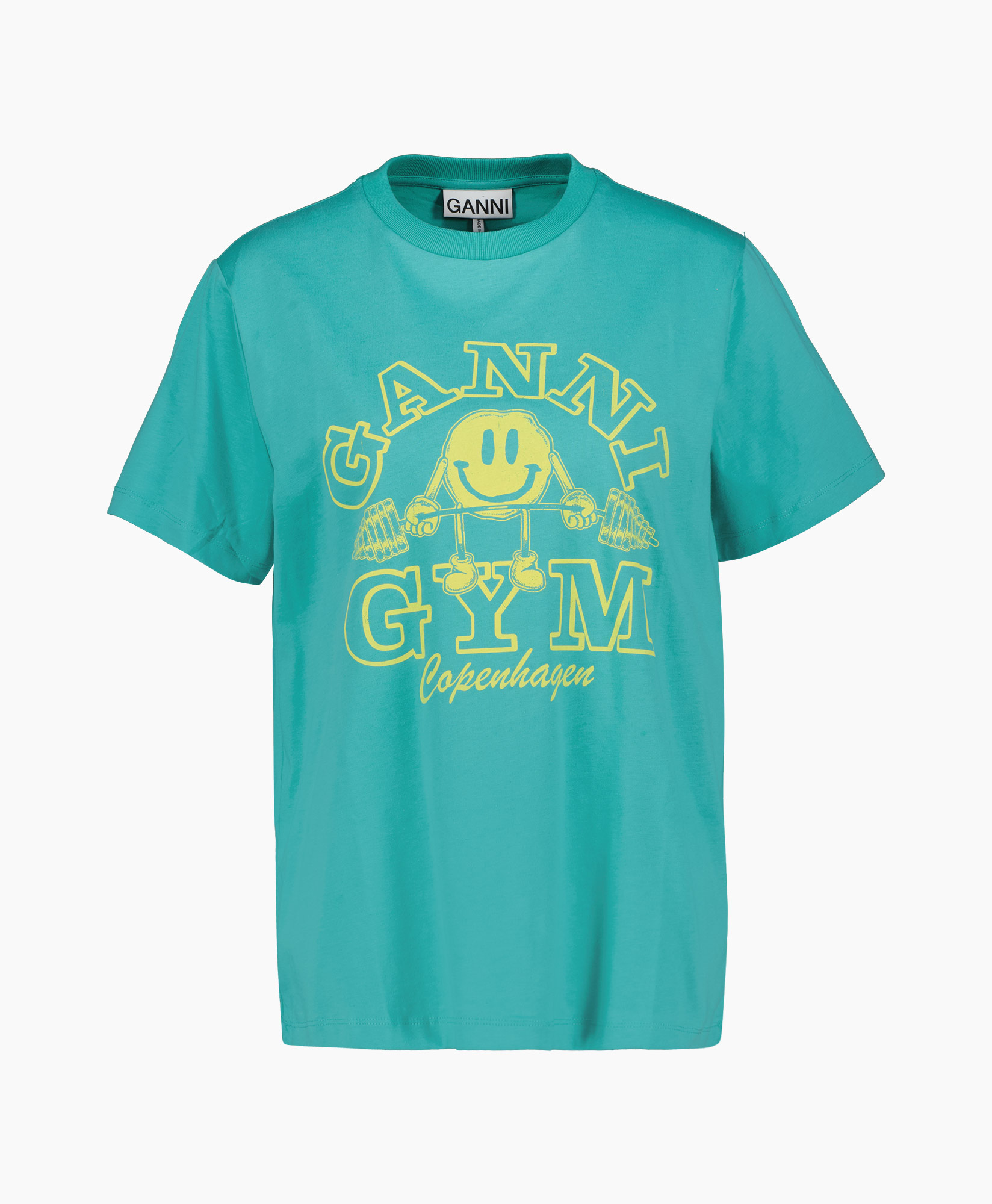 Ganni T-shirt Korte Mouw T3430 Blauw