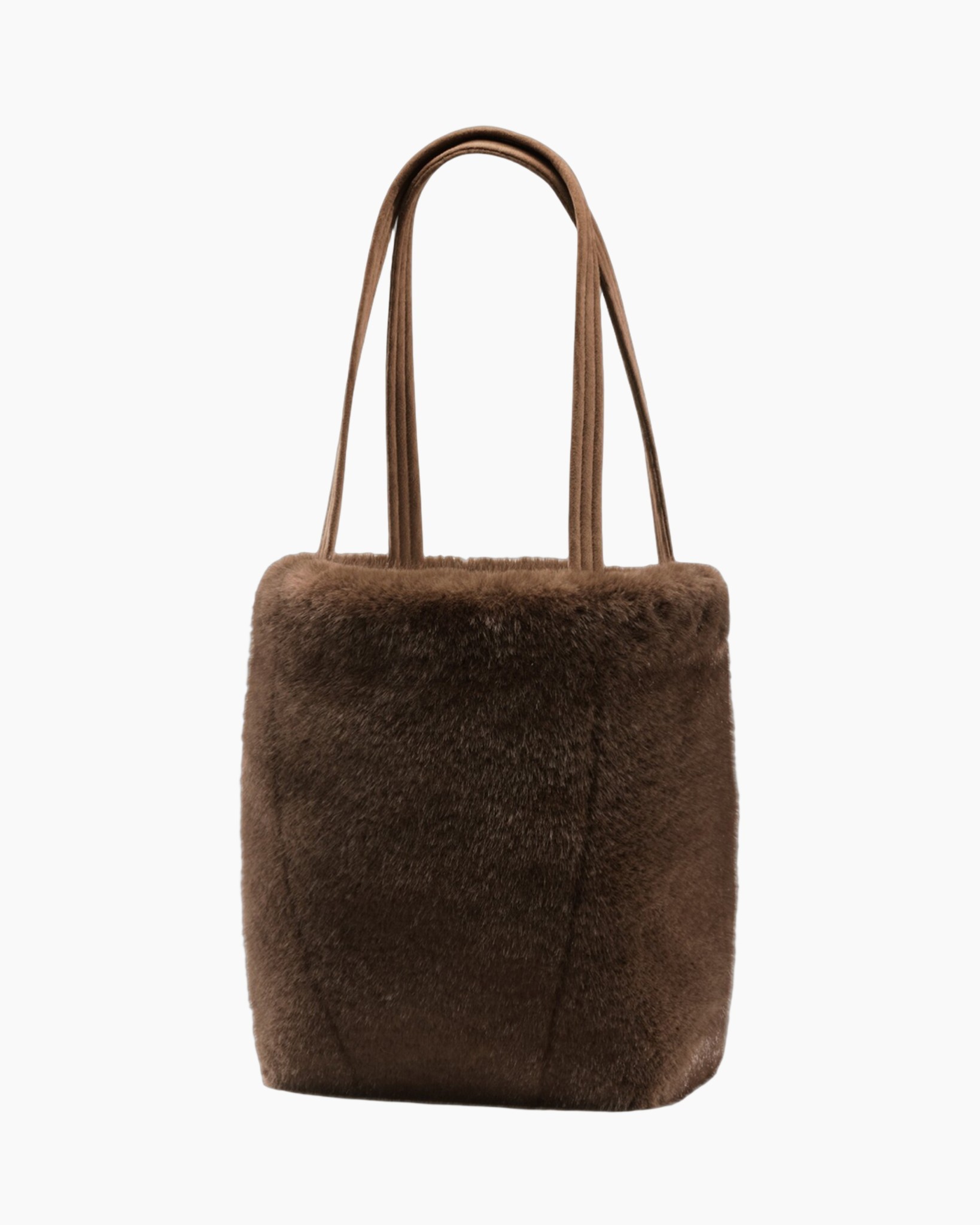 tas, vacht, bruin, tas, handtas