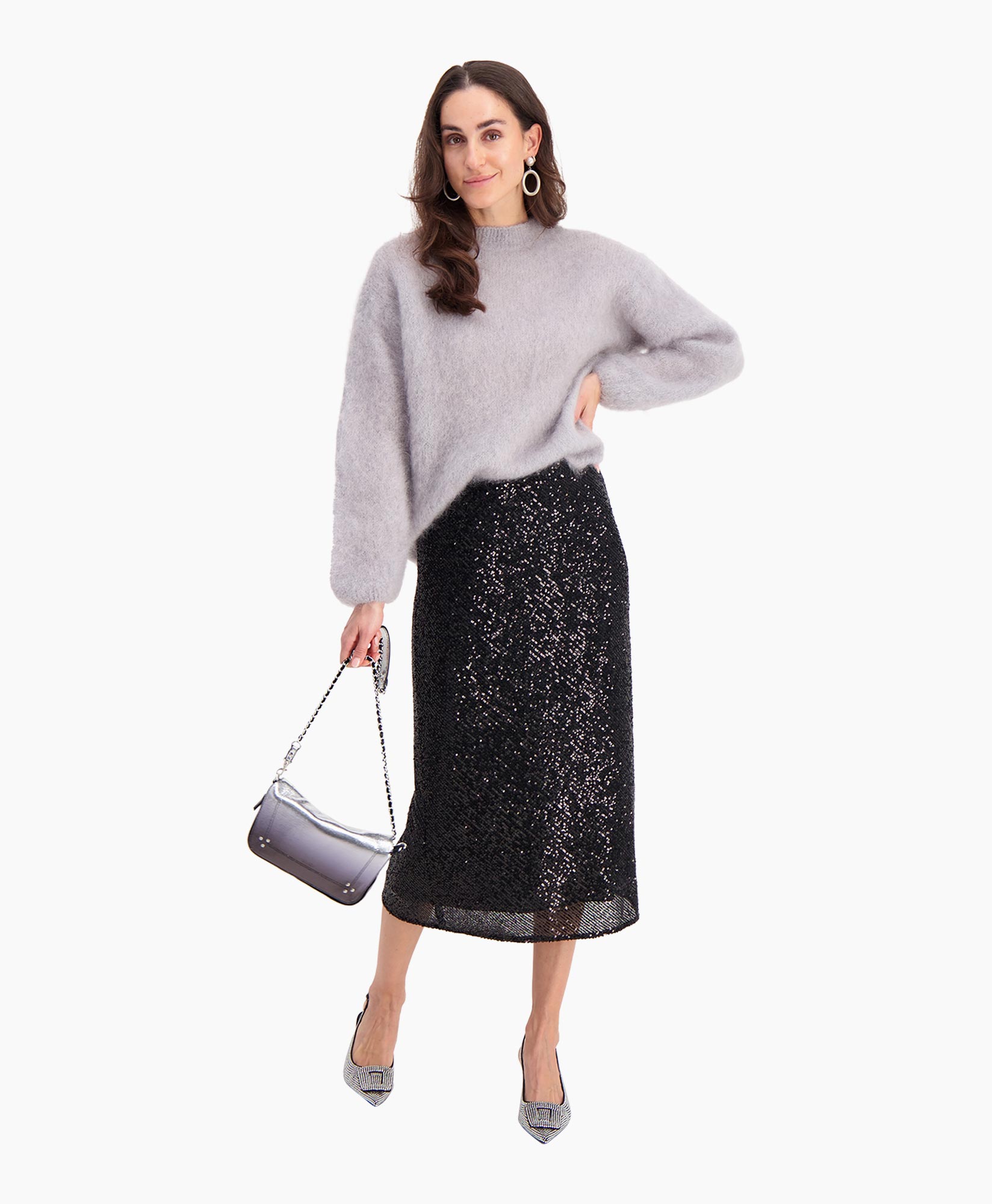 Rok Brown Glitter Zwart