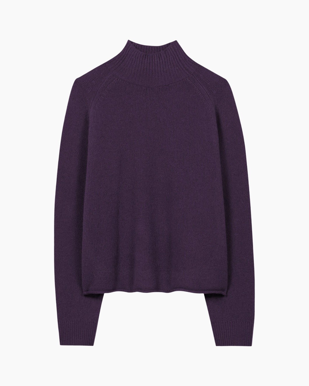 gebreide trui, pullover, paars, rolkraag, lange mouwen