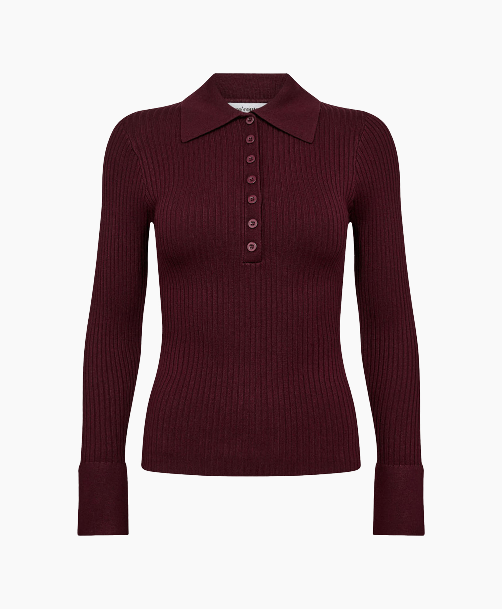 Gebreide Trui Bonnycc Polo Ls Bordeaux