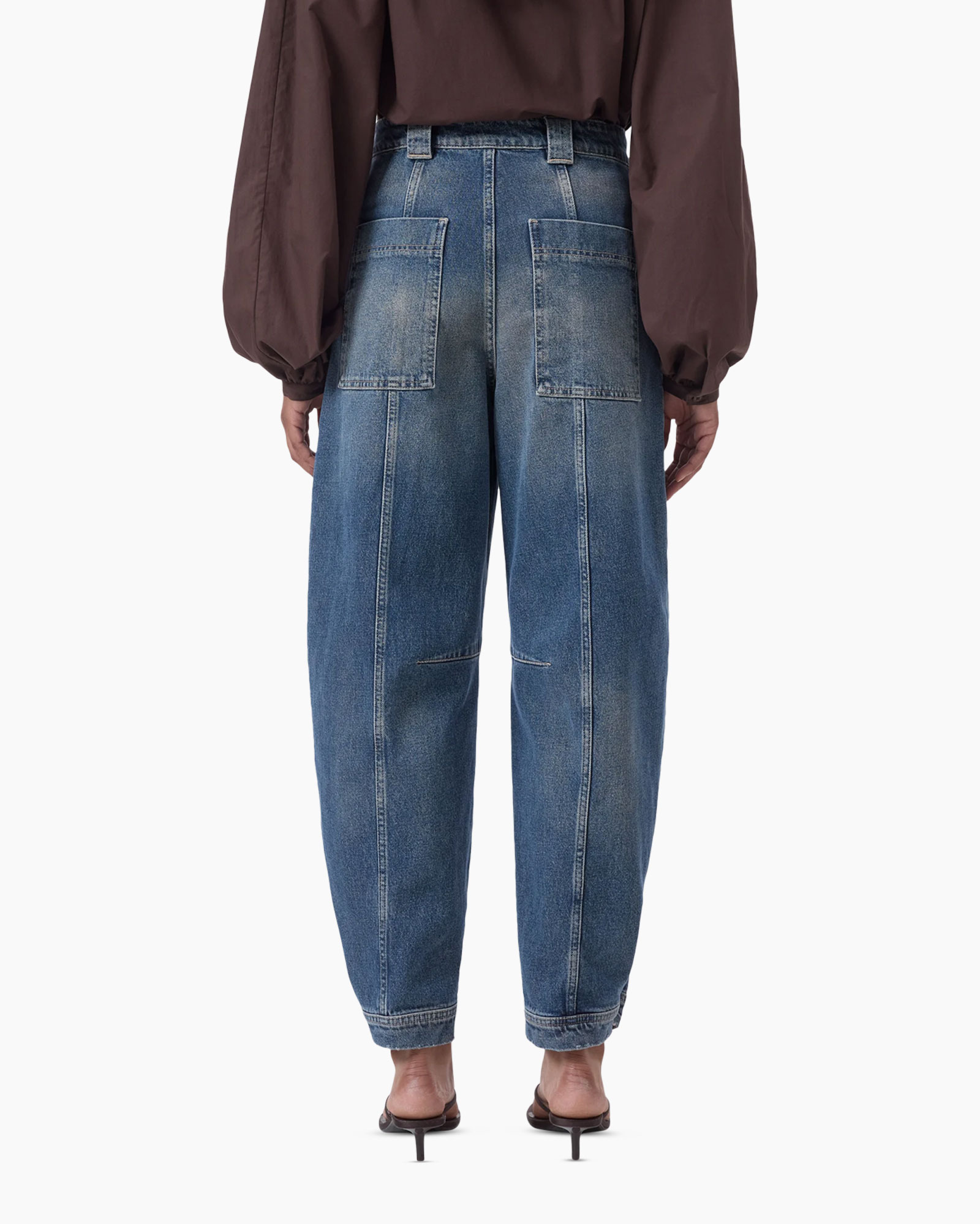 jeans,  denim,  wijde pijpen,  borstzakken,  verweerd