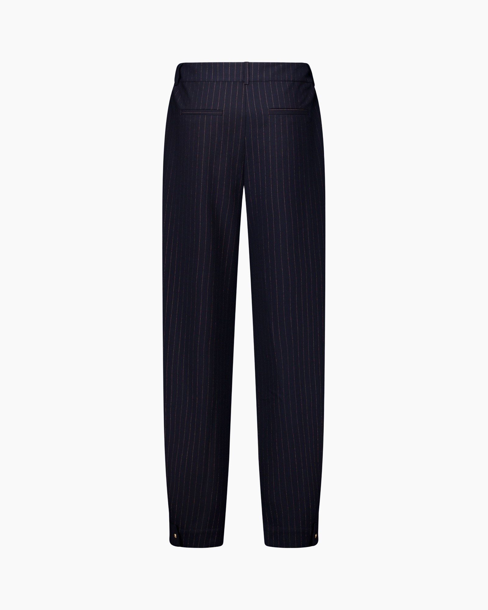 broeken, strepen, navy/blauw, achterzakken, enkellengte