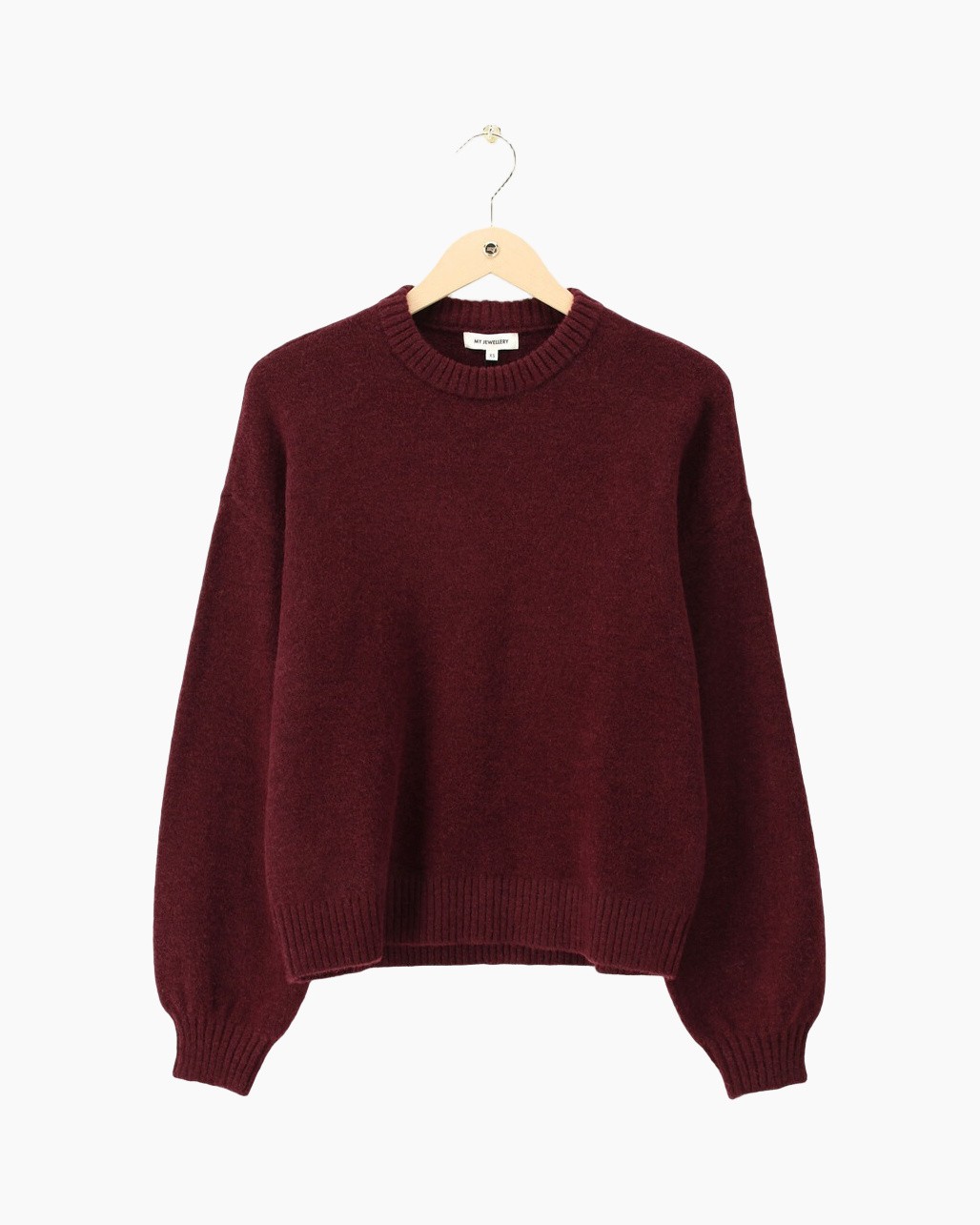 trui, breiwerk, pullover, langer mouwen, bordeaux