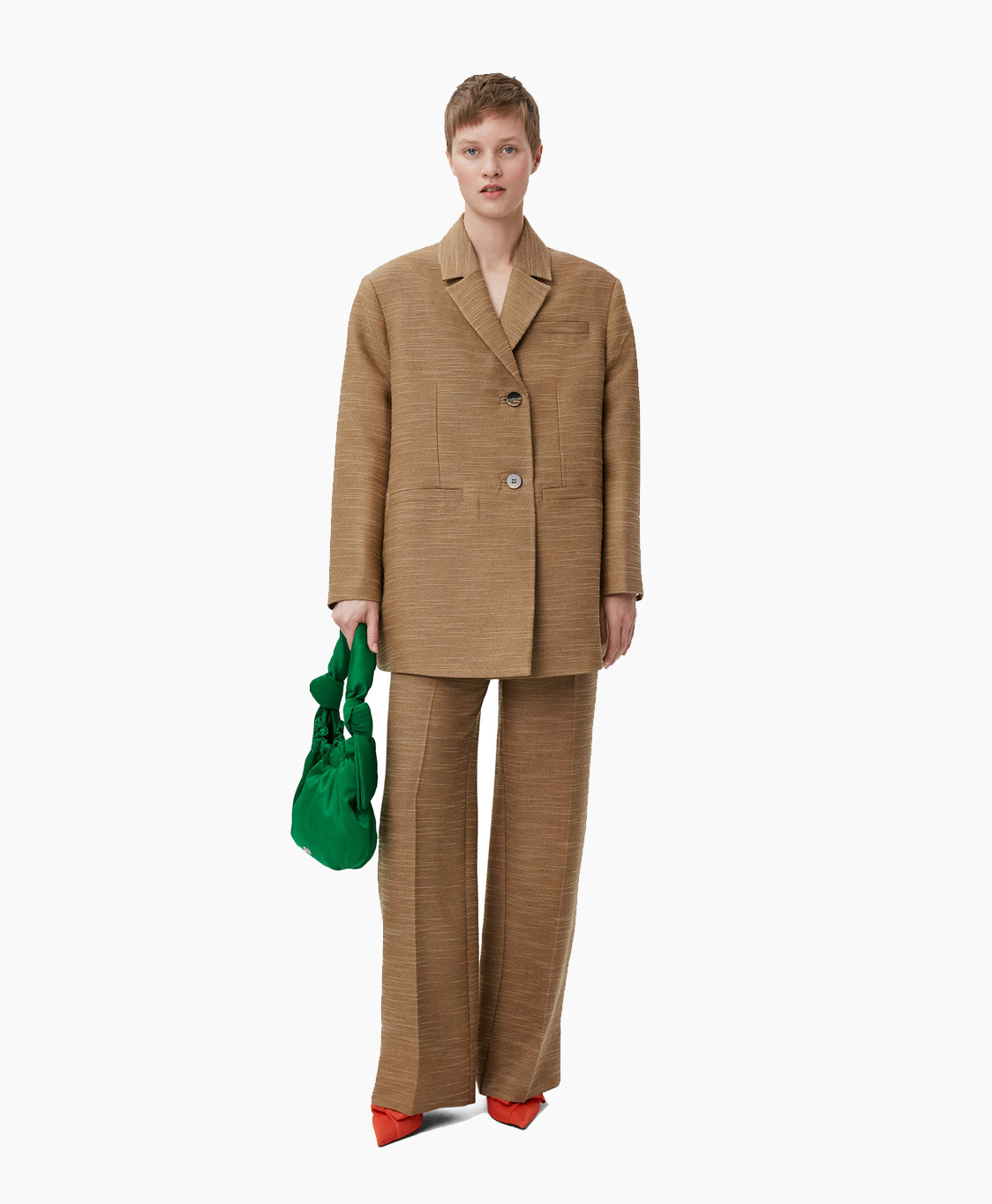 Ganni Pantalon F7552 Beige