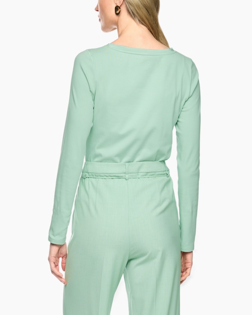 top, lang-sleeve, mintgroen, achterkant, broeken