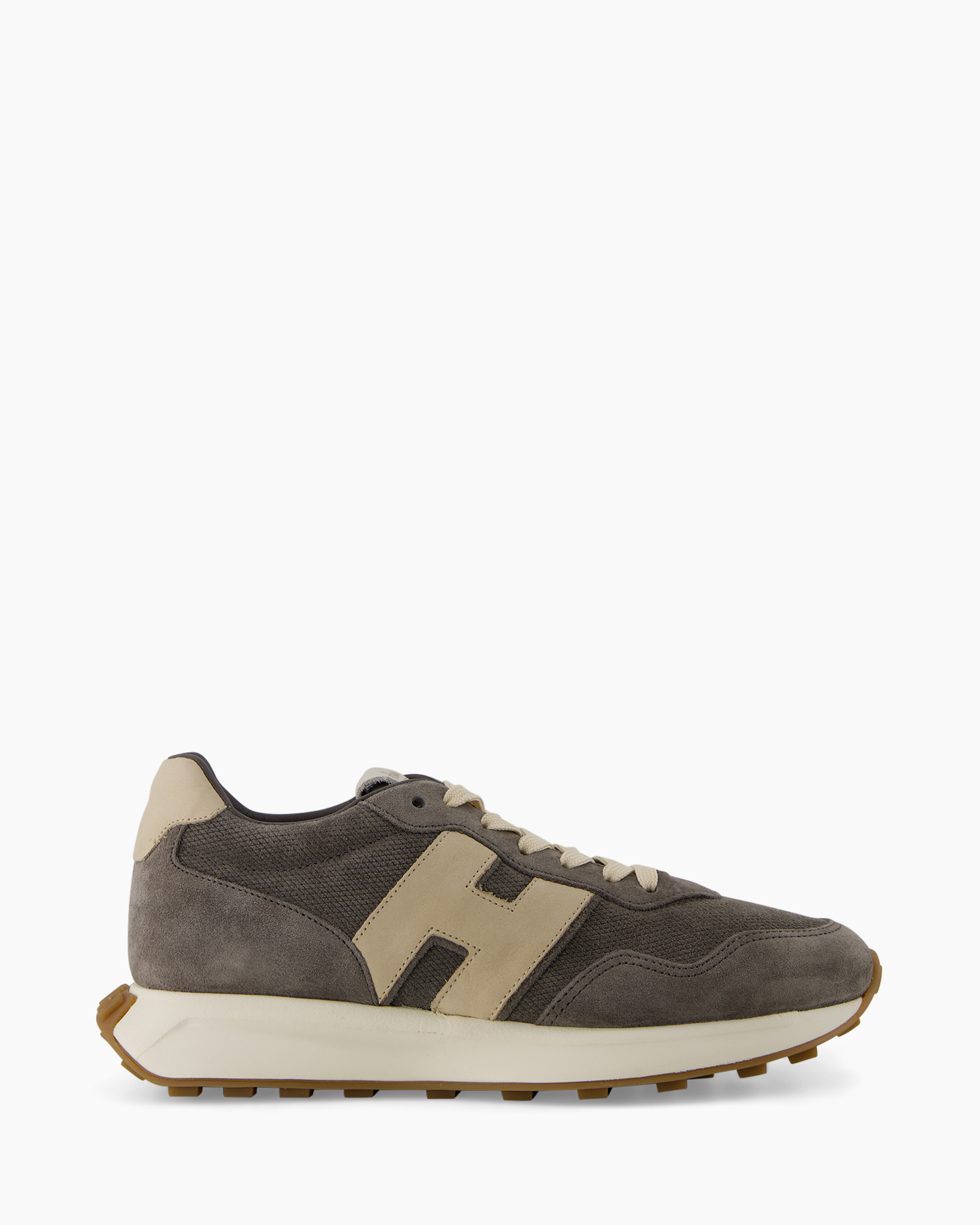 sneaker, schoenen, grijs, mesh, suede
