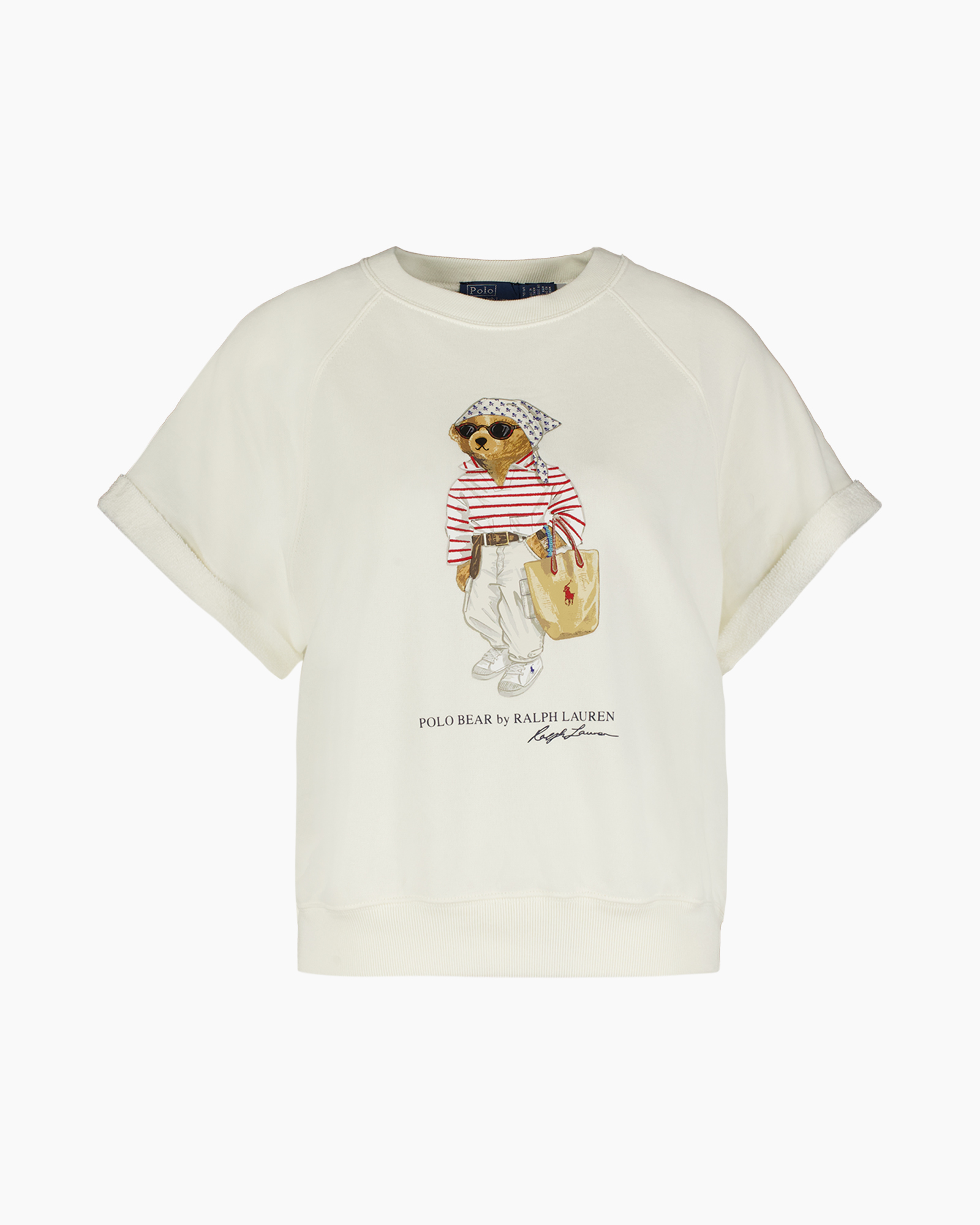 t-shirt, crewneck, grafische, katoen, polo beer
