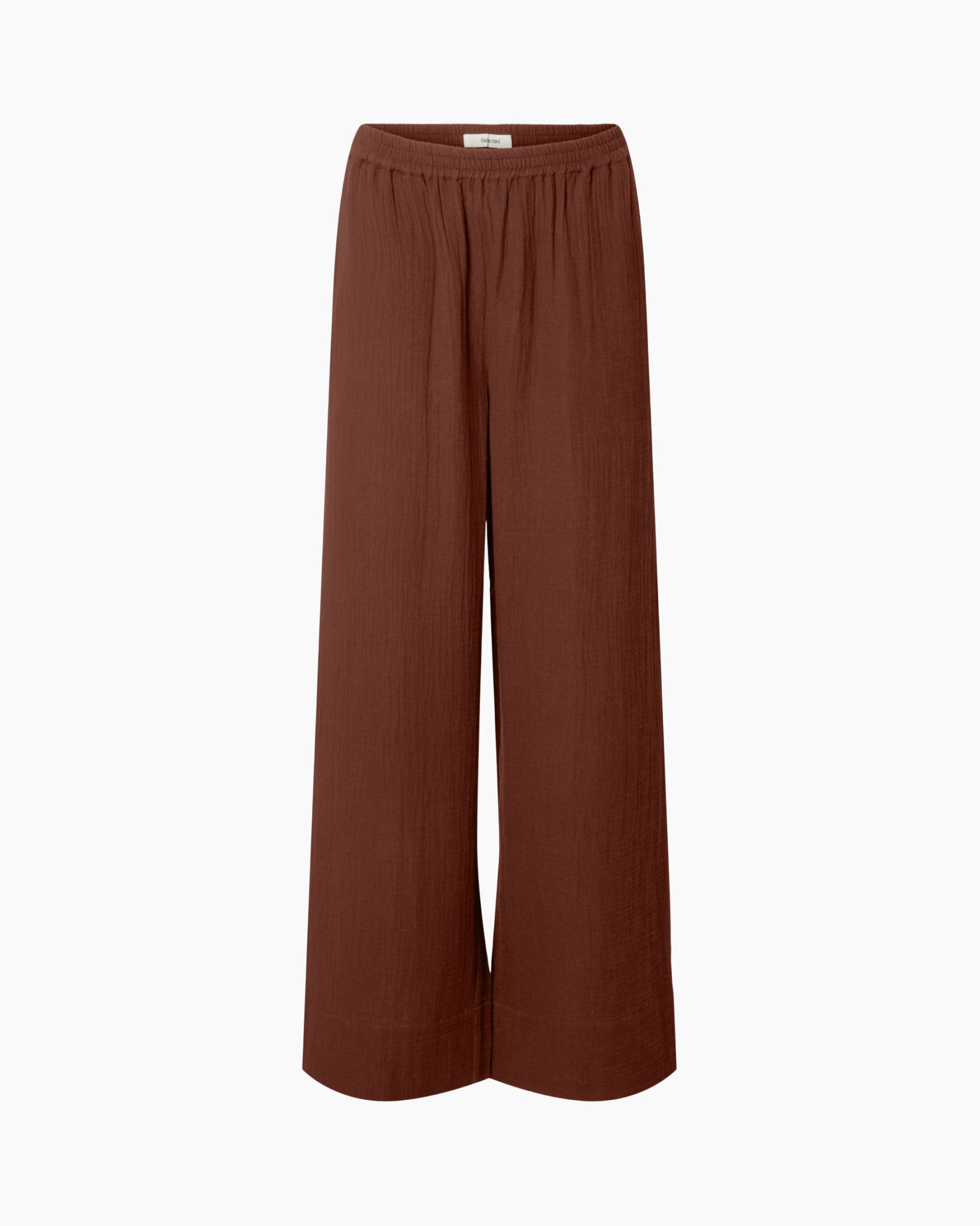 broek, wijdelijnde, culotte, linnen, bruin