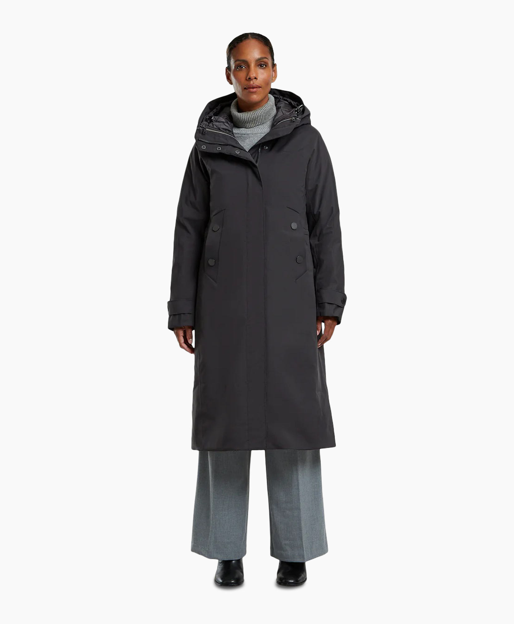 Gewatteerde Jas Enite Rainwear Coat Zwart dessin