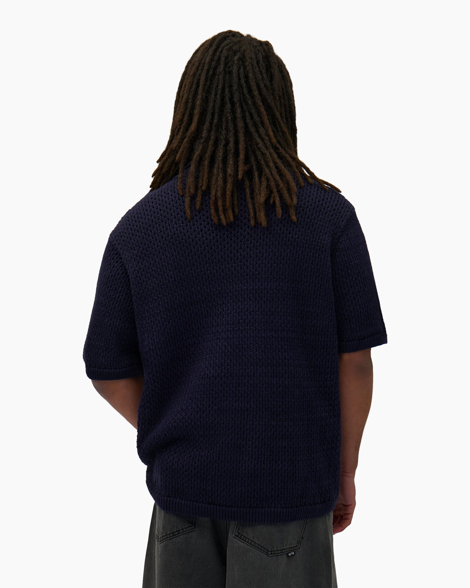 Overhemd Crochet Shirt Donker Blauw