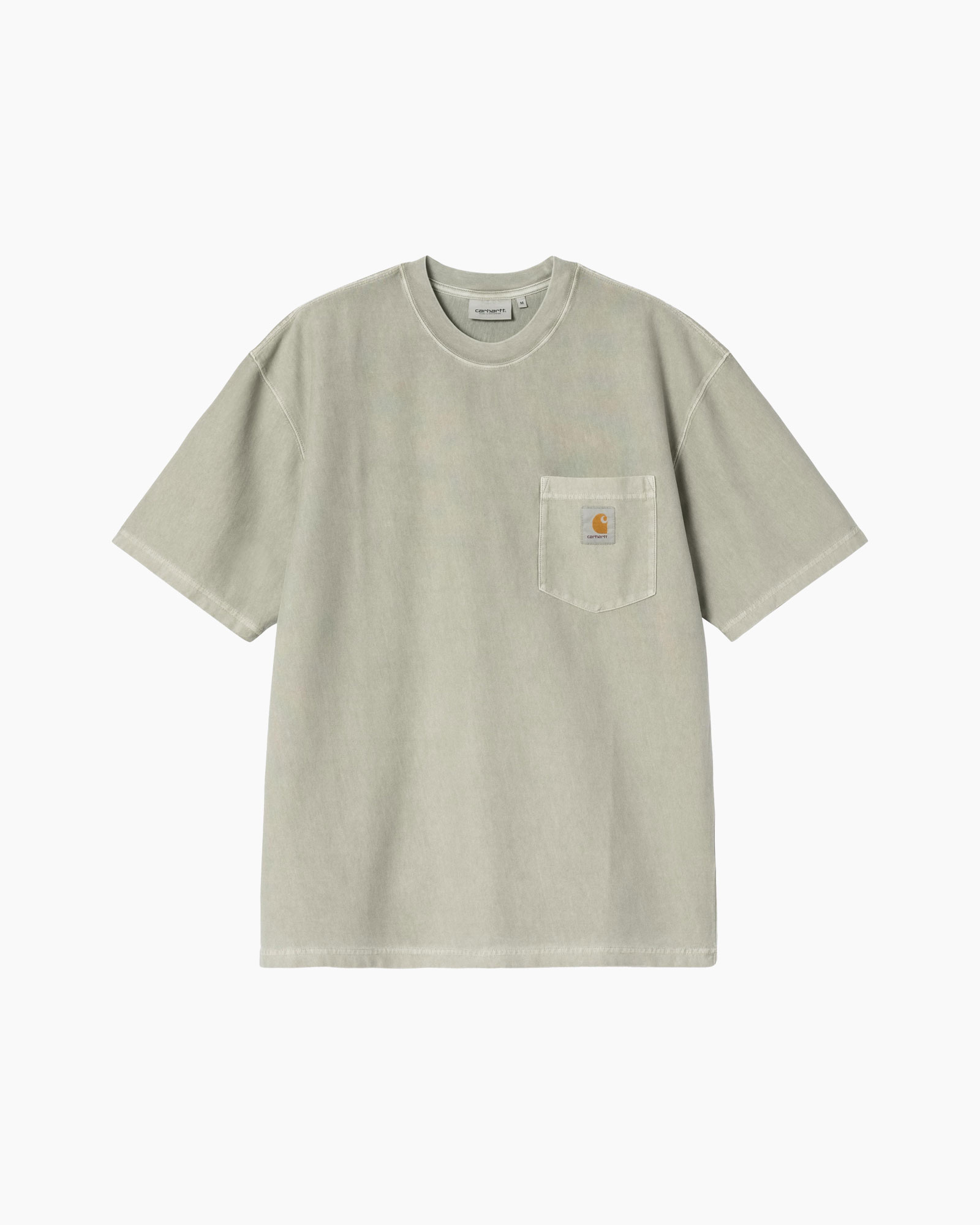 t-shirt, korte mouwen, crewneck, zak, katoen