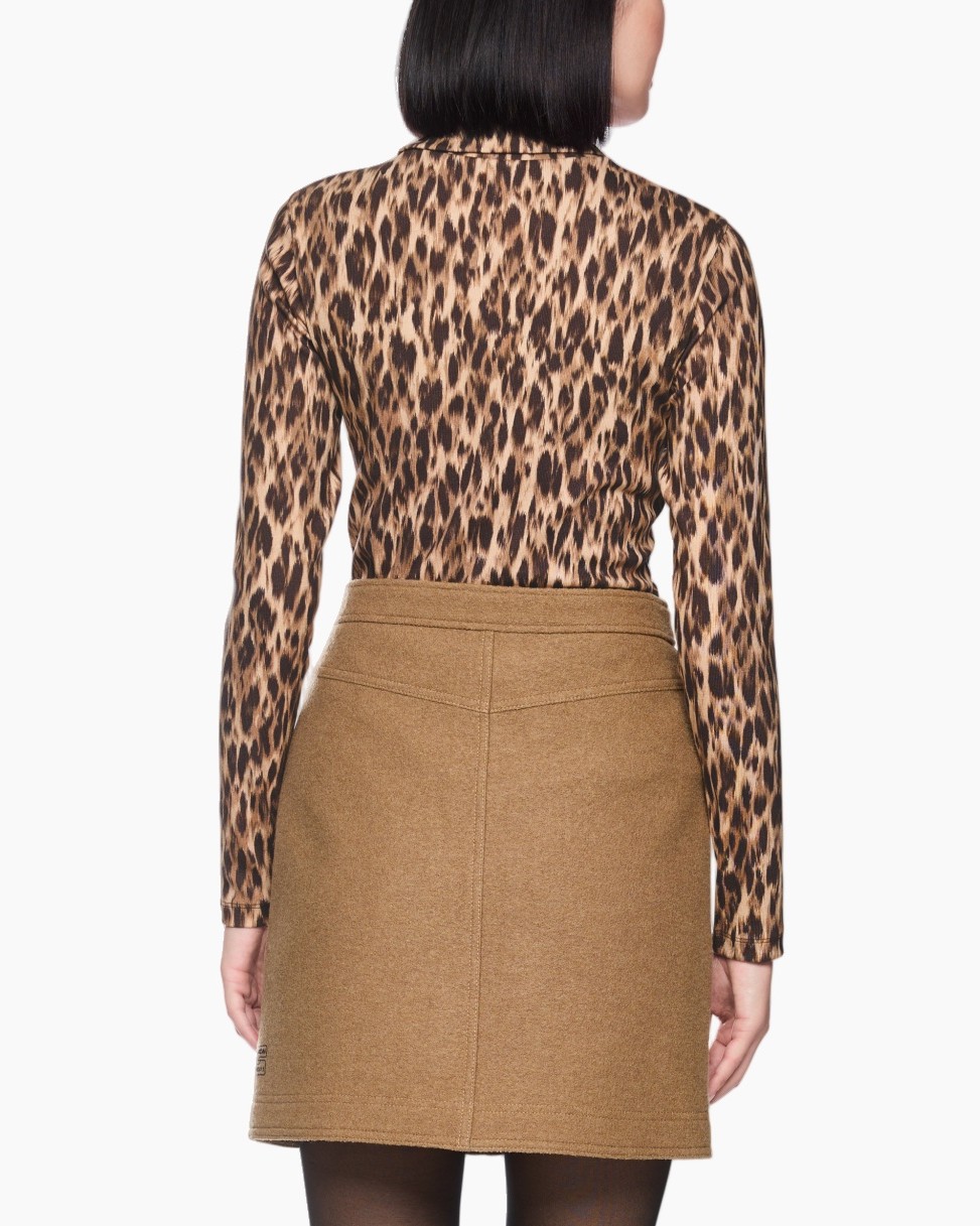 a animal print, turtleneck top, lange mouwen, gebreide top, dierenpatroon