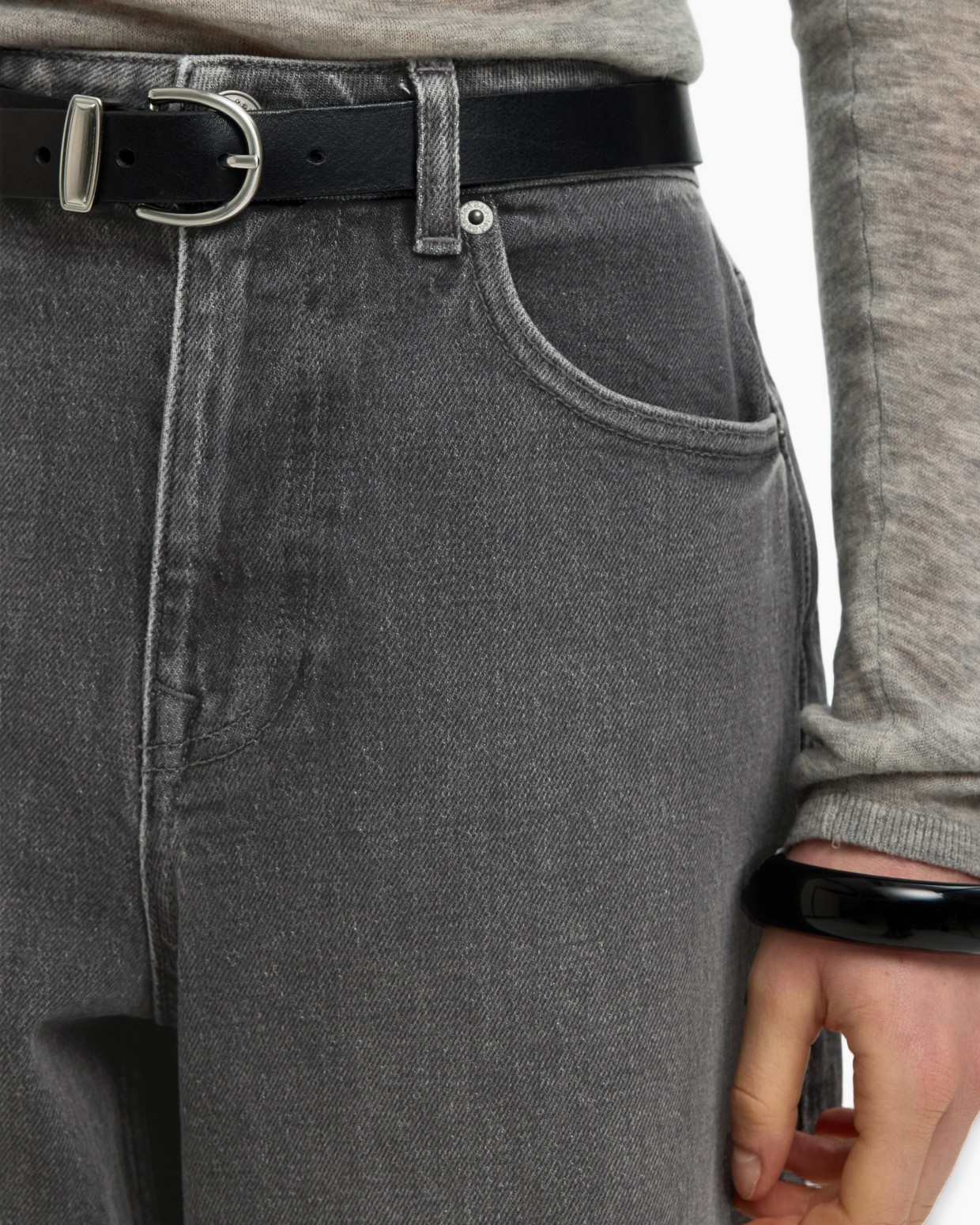 spijkerbroek, denim, zwart, riem, zak