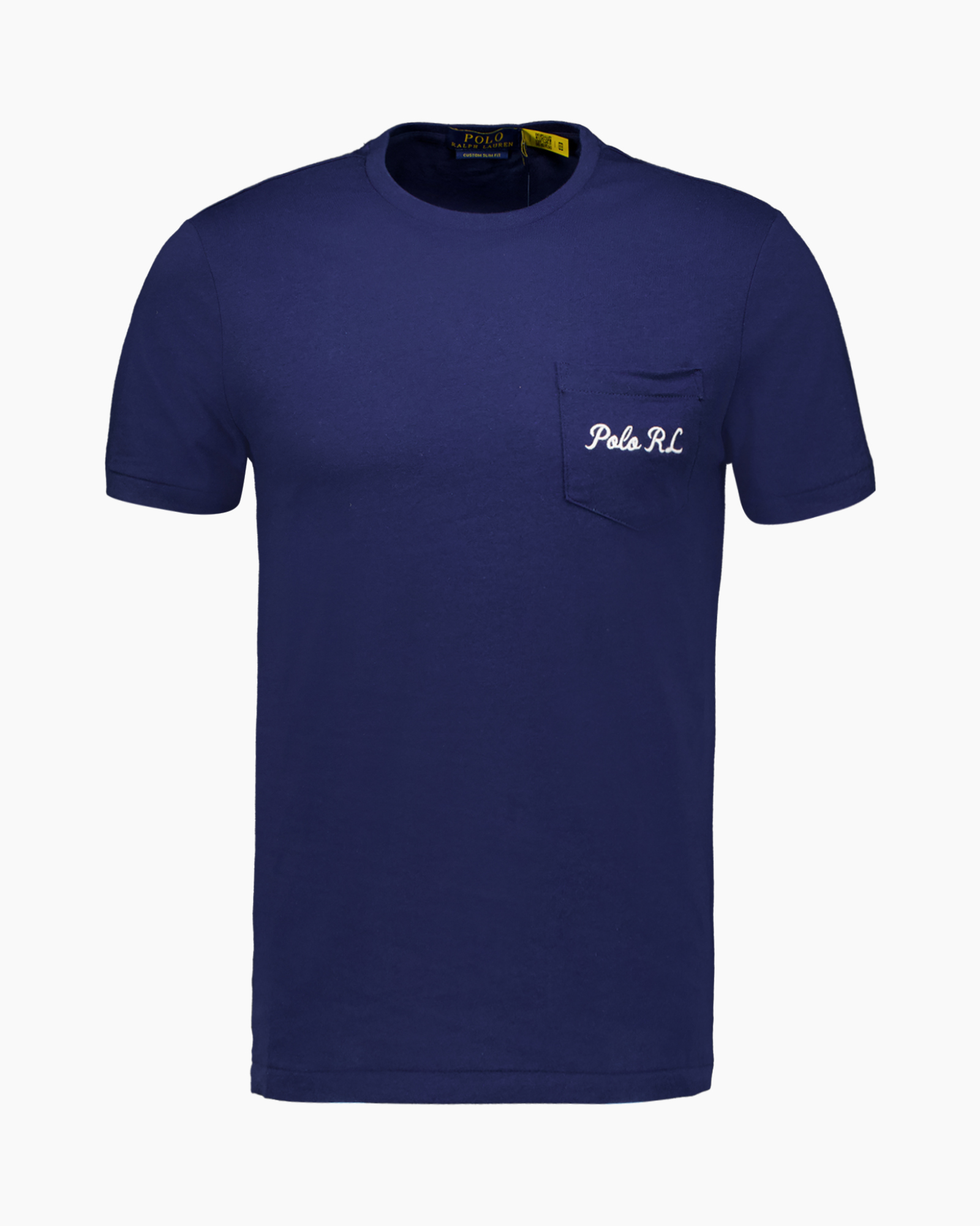 t-shirt, korte mouwen, rond hals, zakje, marineblauw