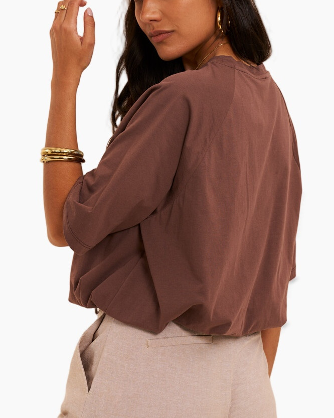 top, bruin, t- shirt, armband, ketting