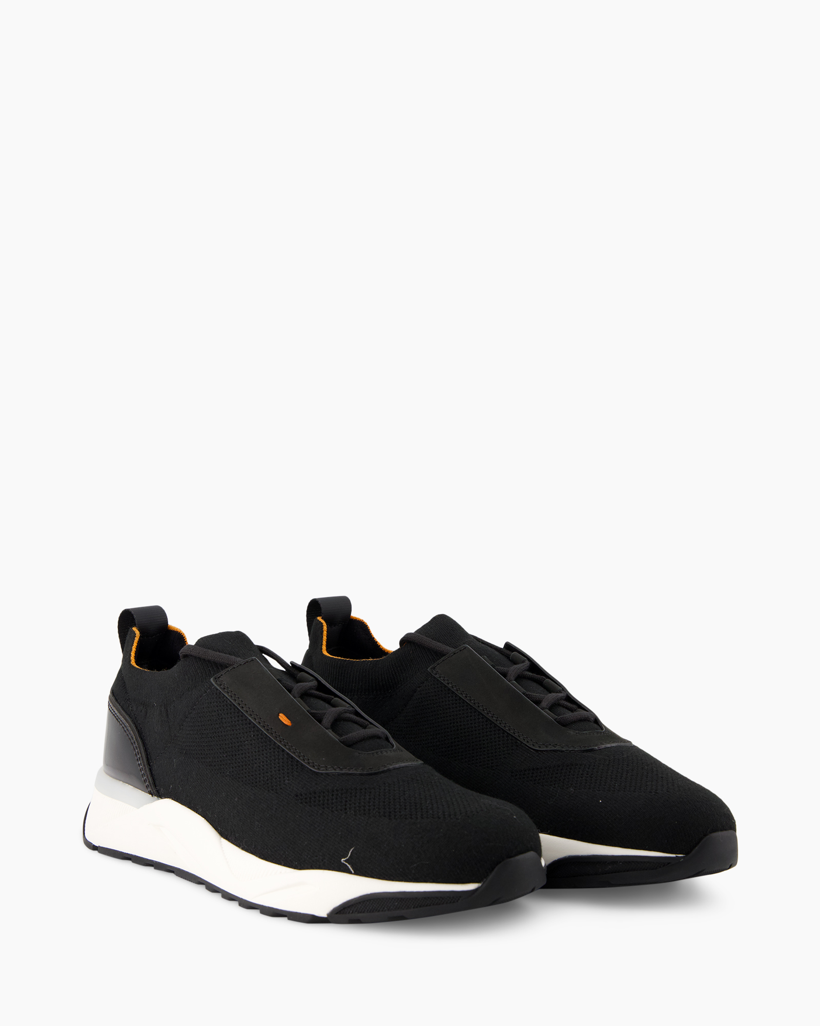 sneaker, zwart, athletisch, mesh, slip-on