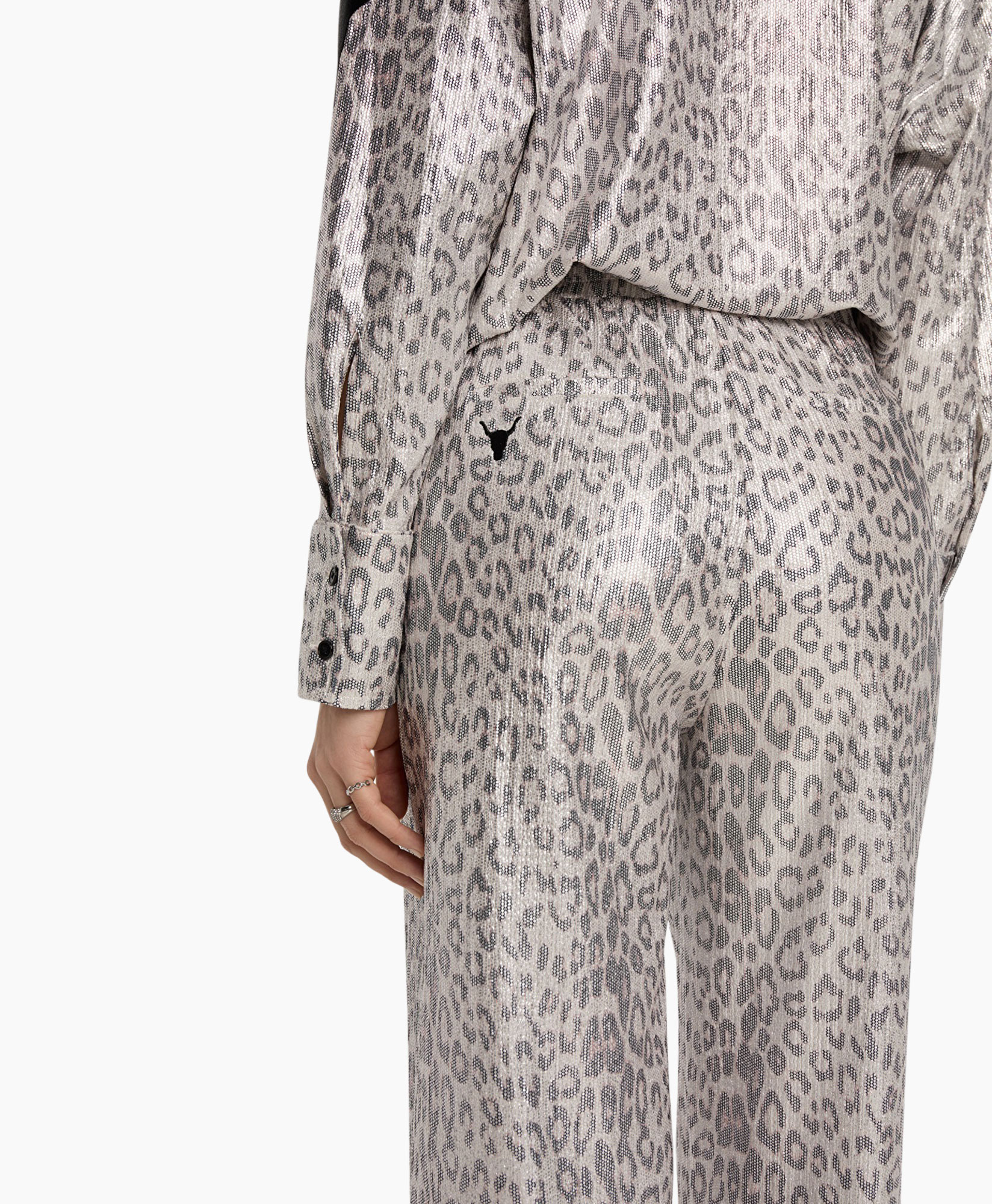 Pantalon Knitted Leopard Zilver